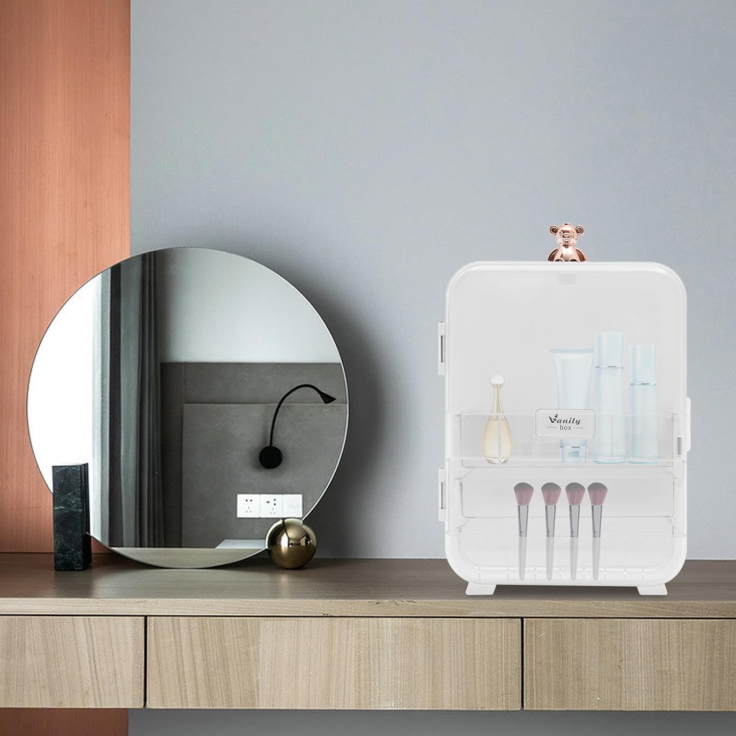 Makeup Organizer, Skincare Holder Bathroom Counter Organizer, Storage Box Cosmetic Display Cases, Teen Girl Gifts Trendy Stuff Make up Organizers for Vanity, Dresser, Countertop