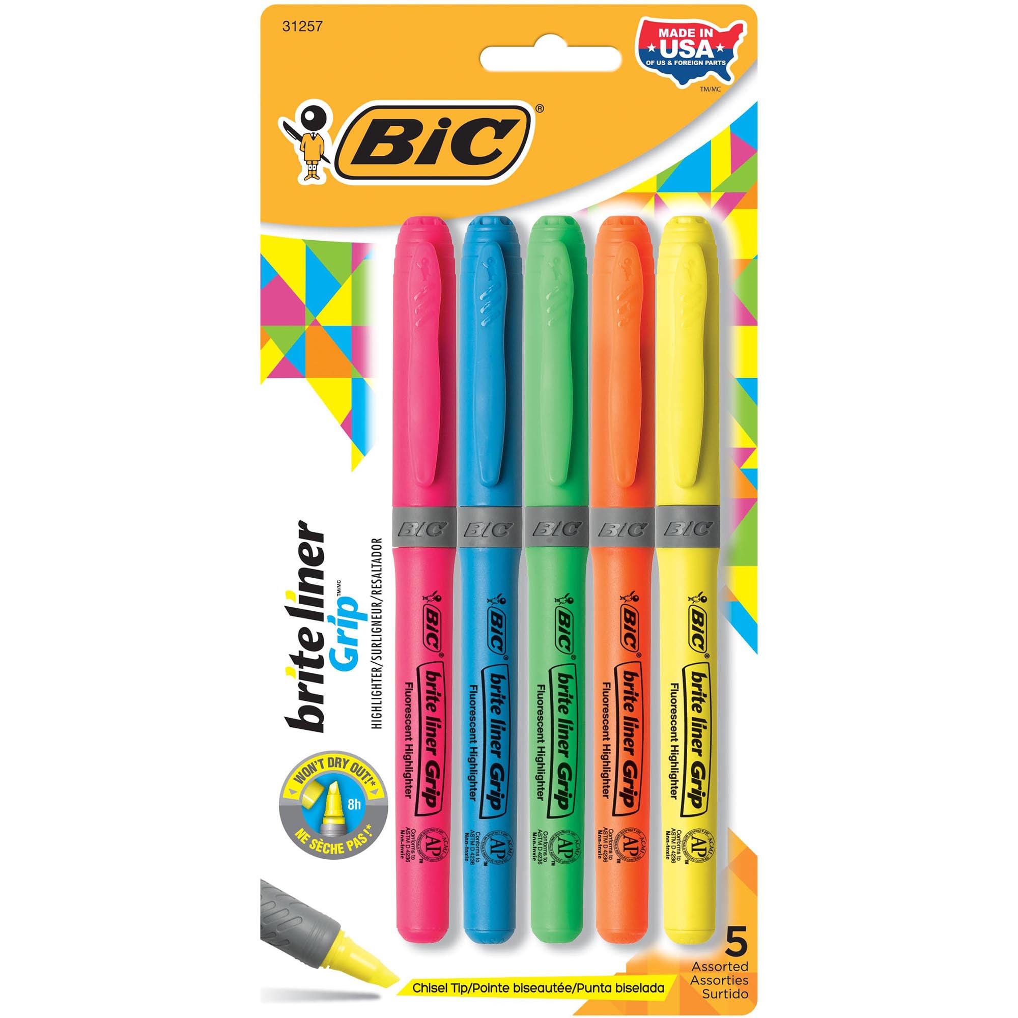 Bic Pakiet - 3-pak (łącznie 15 zakreślaczy)