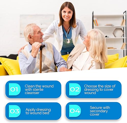 Miniatura 7 de Simpurity - Apósito de polímero súper absorbente para heridas, almohadillas gruesas individuales de 8 x 10 pulgadas, suministros de vendaje para