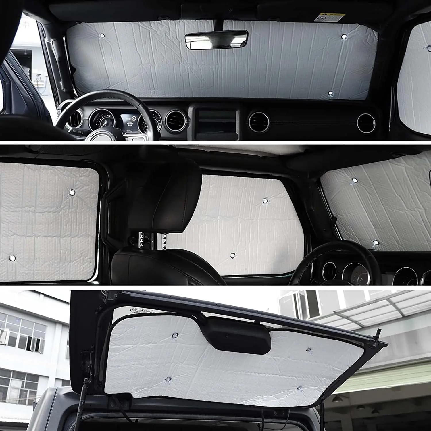 8-Pack for Jeep JL Windshield Sunshade Front & Side & Rear Window Sun Shade Sunscreen Heat Insulation Sun Visor Sun Reflector Fits 2018-2024 Wrangler JLU 4-Door Privacy