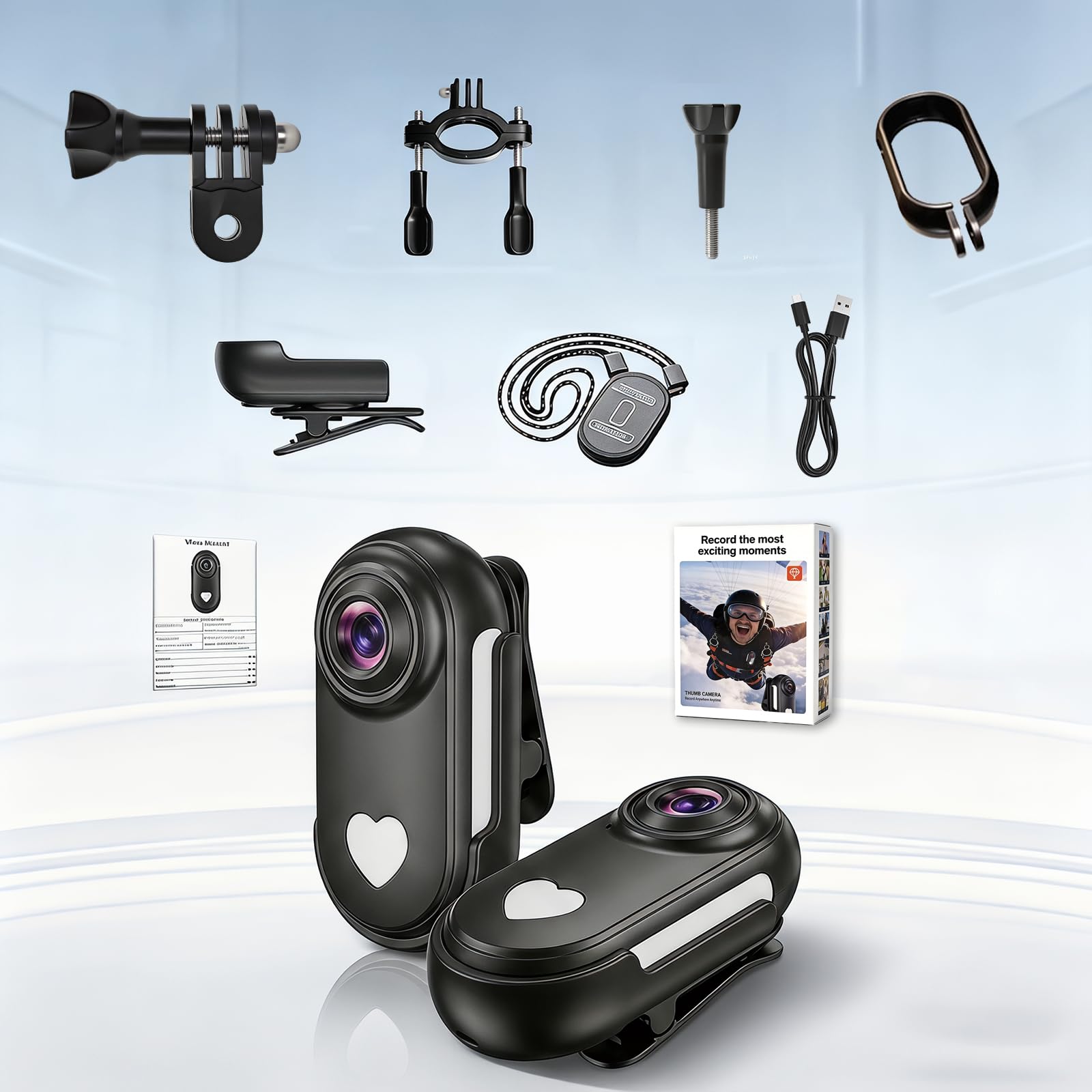 Action Cam, 130° WiFi Action Kamera, HD 1080P Motorradhelmkamera, Magnet Fahrradvideokamera, wasserdichte Sport Actionkamera mit Diversem Zubehör für Reiten und Spaziergänge mit Haustieren