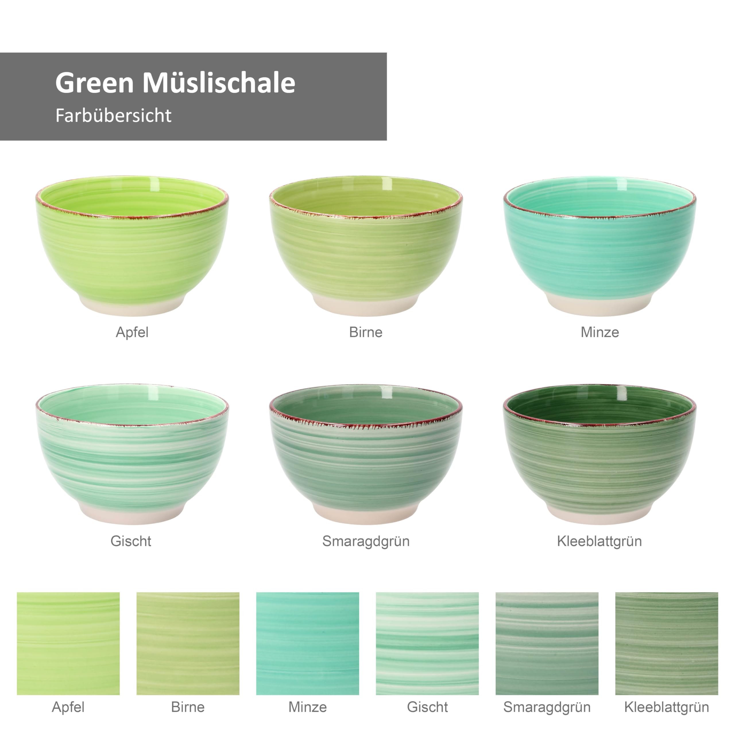 MamboCat Lot De 6 Bols à Céréales Yellow-Baita I Bols En Grès Robustes