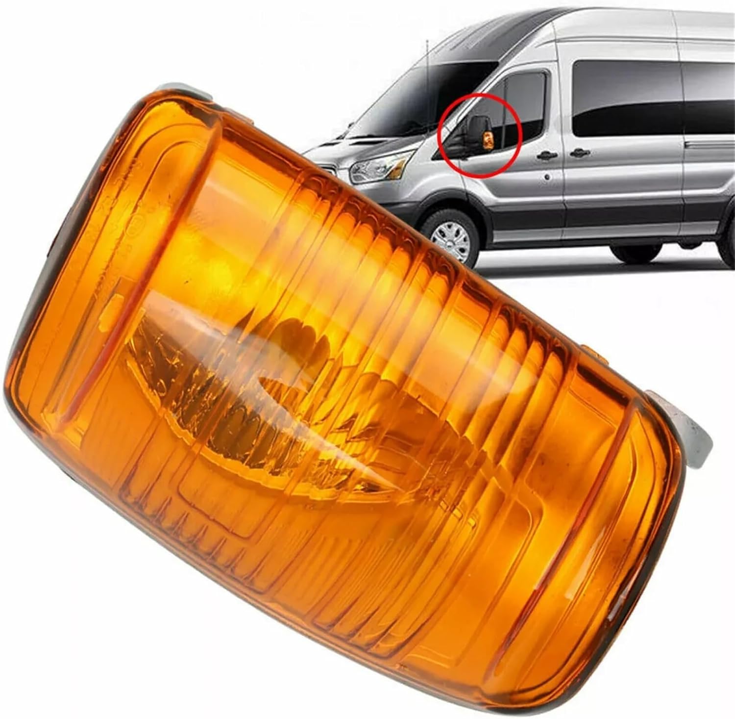 Car Rearview Wing Mirror Signal Indicator Lens Cover Amber Shell Compatible With Transit MK8 2014-15 2016 2017 2018 2019 2020 2021 2022(Yellow 1 Pair)