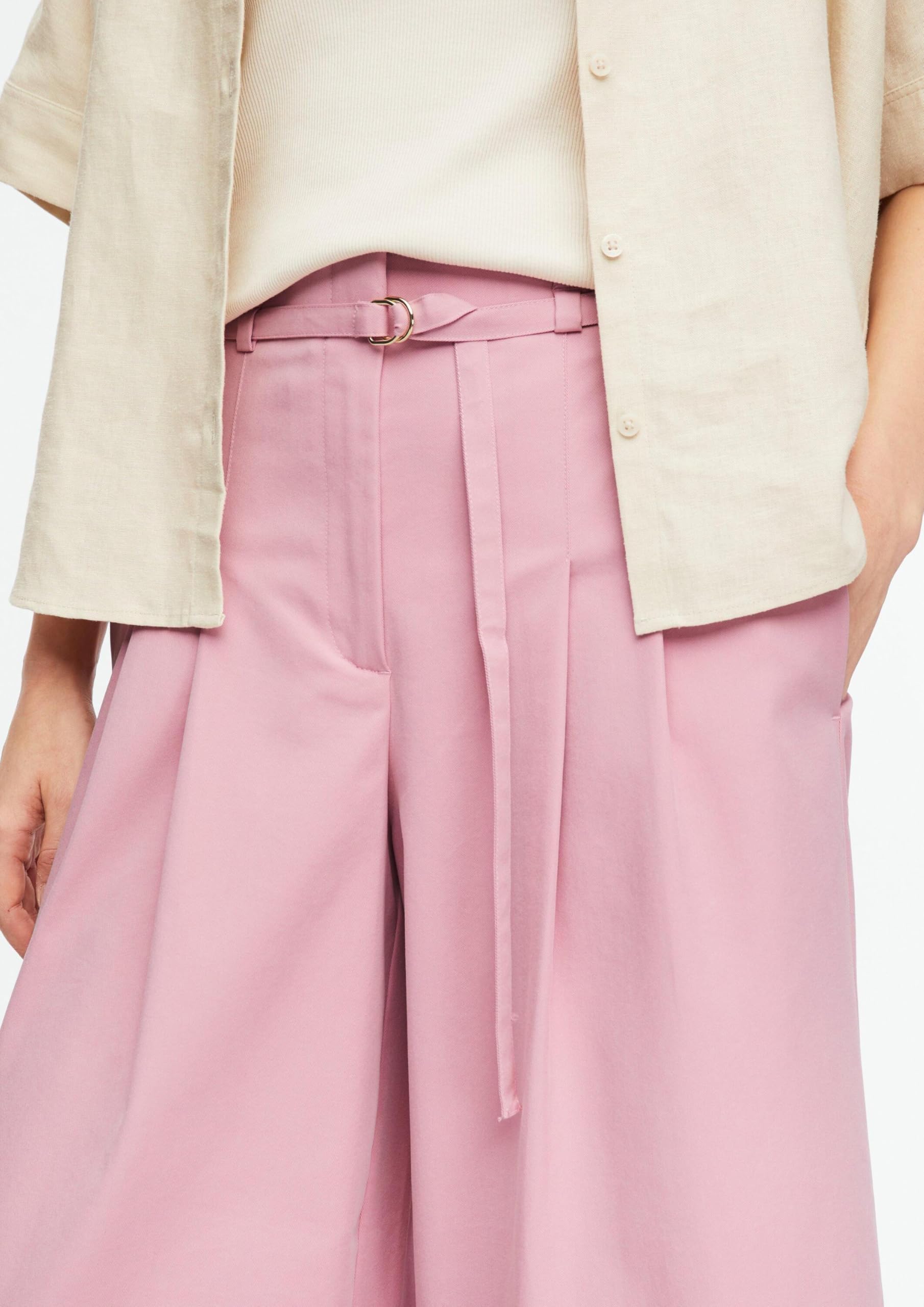 Comma Wide-Leg-Hose mit Bundfalten in Ankle-Länge