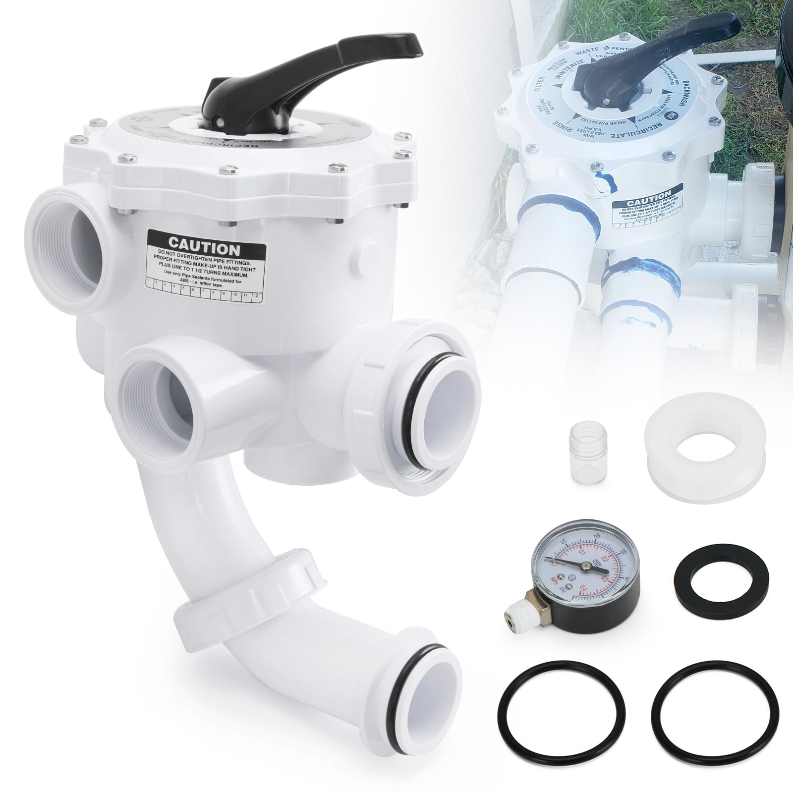 Photo 1 of 261152 2-Inch Threaded Multiport Valve for FNS, FNS Plus, Nautilus, Nautilus Plus Pool and Spa D.E. Filter Replacement Part Rebuid Kit, 7.5" Centerline SM2-PP2 SM-20-2 (261152)