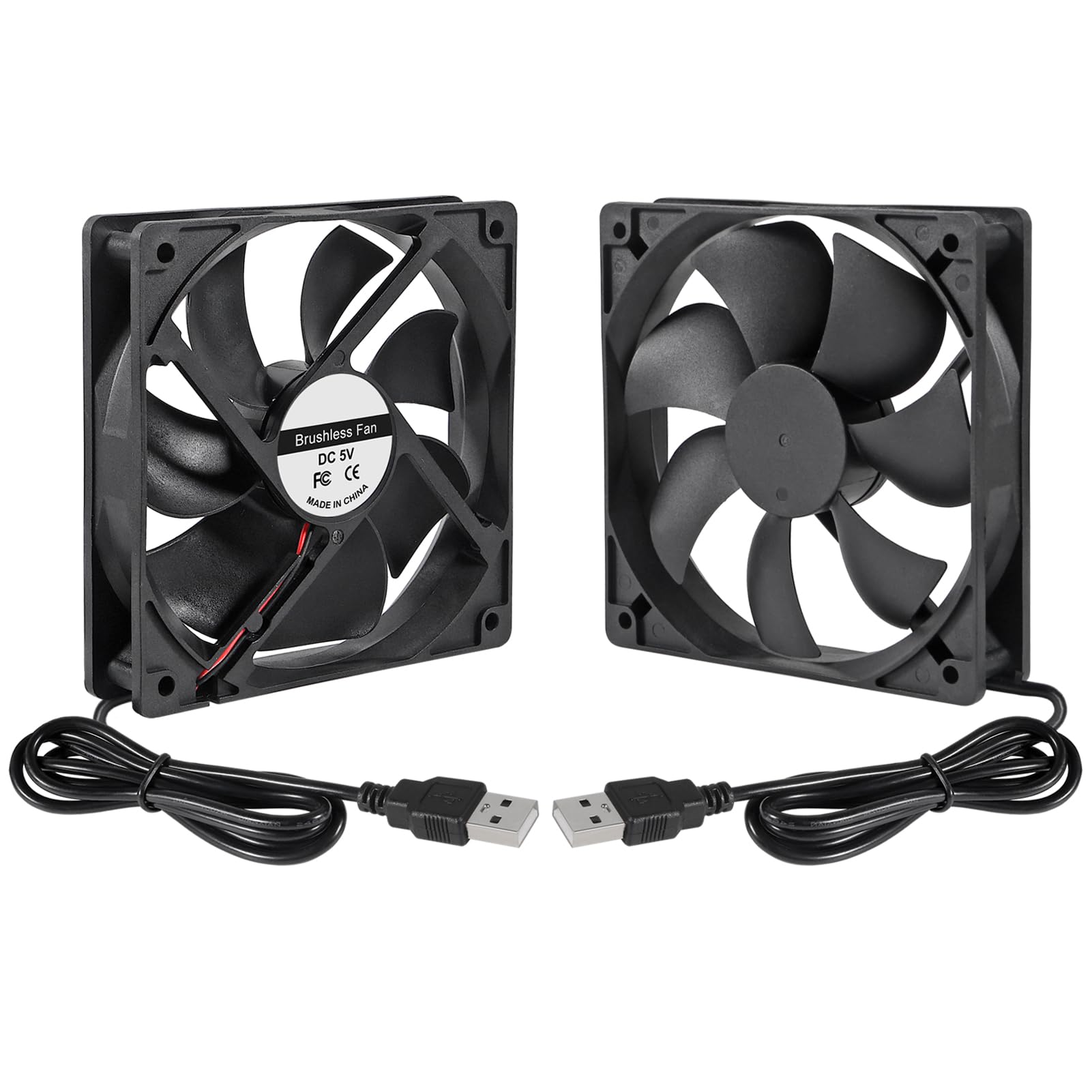 ACEIRMC 4 ventole di raffreddamento USB brushless da 120 mm, 120 mm x 25 mm, DC 5 V, silenziosa, mini ventola di raffreddamento per computer di ricambio per piccoli elettrodomestici (12025 5 V USB)