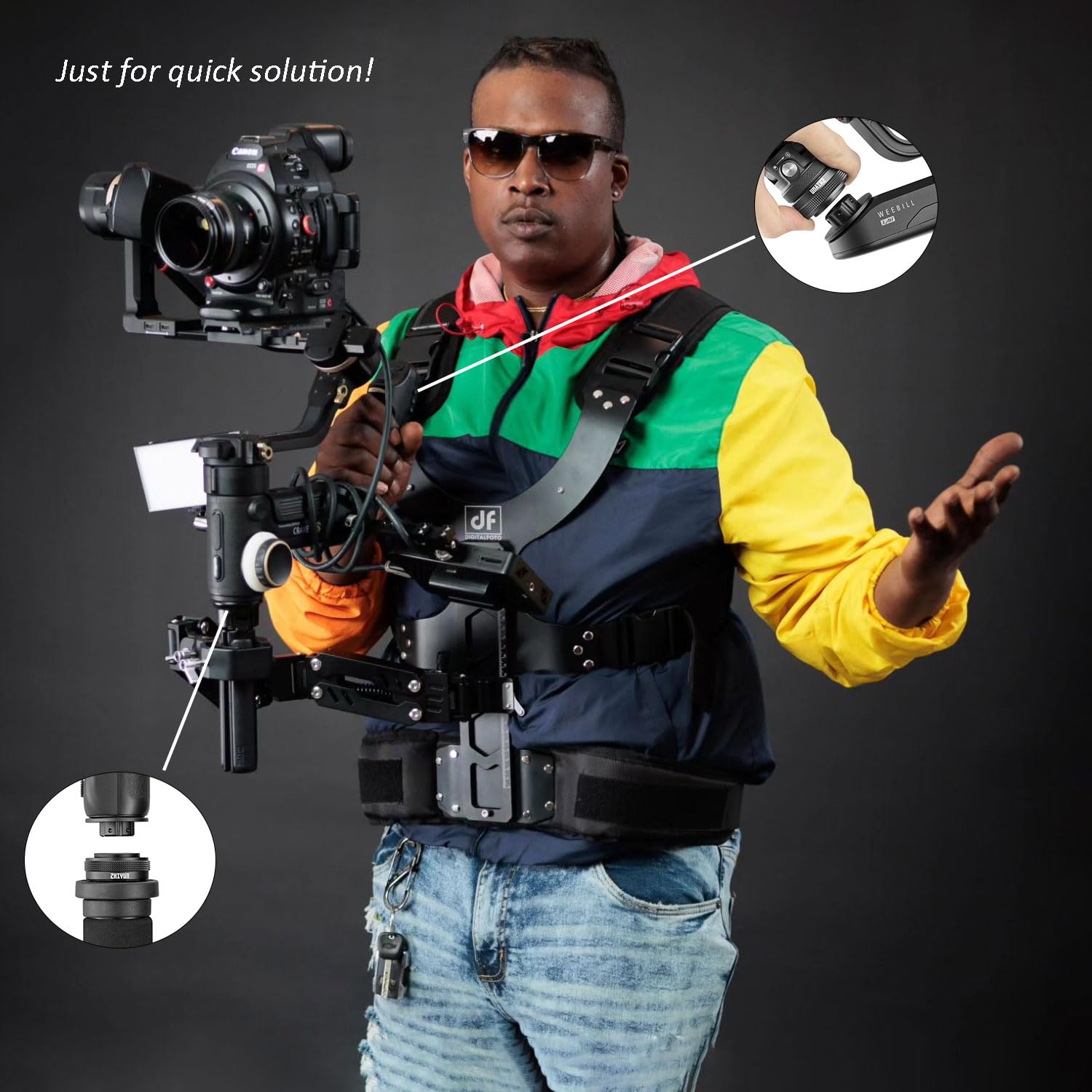 Ronin Rs3 DF DIGITALFOTO Thanos Pro II Gilet à Cardan De Soutien Steadycam Pour Cardan Crane 3S RS 2/RS3/RS3Pro/RS4/RS4Pro Avec Monopode Rotatif Compatible Avec Tous Les Cardans Avec Trou De Vis 1/4 Ronin Rs3 DF DIGITALFOTO Thanos Pro II Gilet à Cardan De Soutien Steadycam Pour Cardan Crane 3S RS 2/RS3/RS3Pro/RS4/RS4Pro Avec Monopode Rotatif Compatible Avec Tous Les Cardans Avec Trou De Vis 1/4