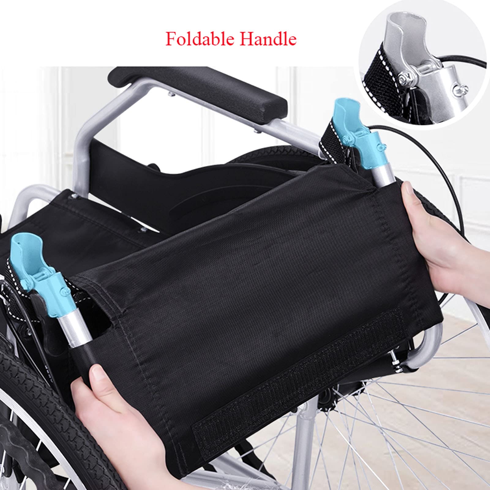 Sillas de Ruedas Ligeras,Silla de Ruedas Manual Ligera, Silla de Ruedas de Conducción Reclinable Totalmente Plana Y Multifuncional