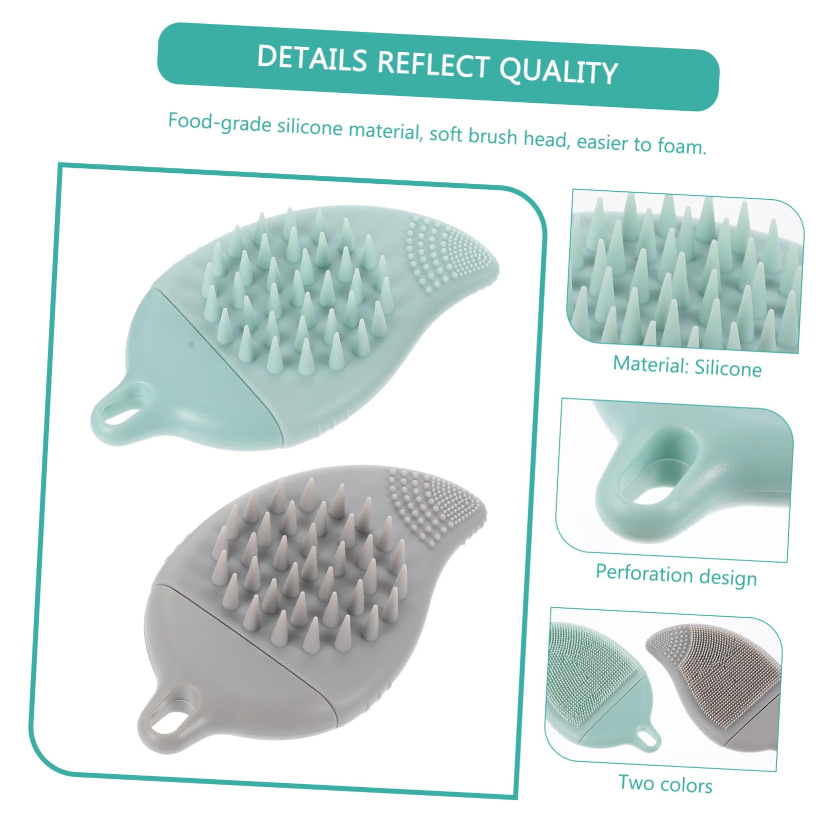 Healvian 6pezzi Spazzola Massaggiante Silicone Multifunzionale Per Pulizia e Massaggio Del Capelluto Da Silicone Alimentare Per e Del Corpo