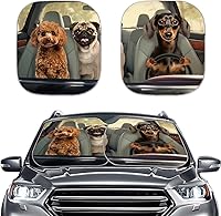 Vista 13 de Parasol para parabrisas de automóvil con estampado de playa tropical, protección universal para proteger el interior del automóvil, bloquea