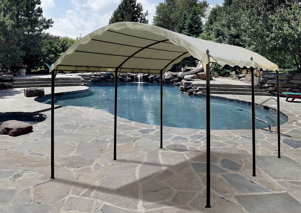 VERDELOOK Onda, Gazebo in Ferro Verniciato 3x4 m, Bianco, coperture e arredo