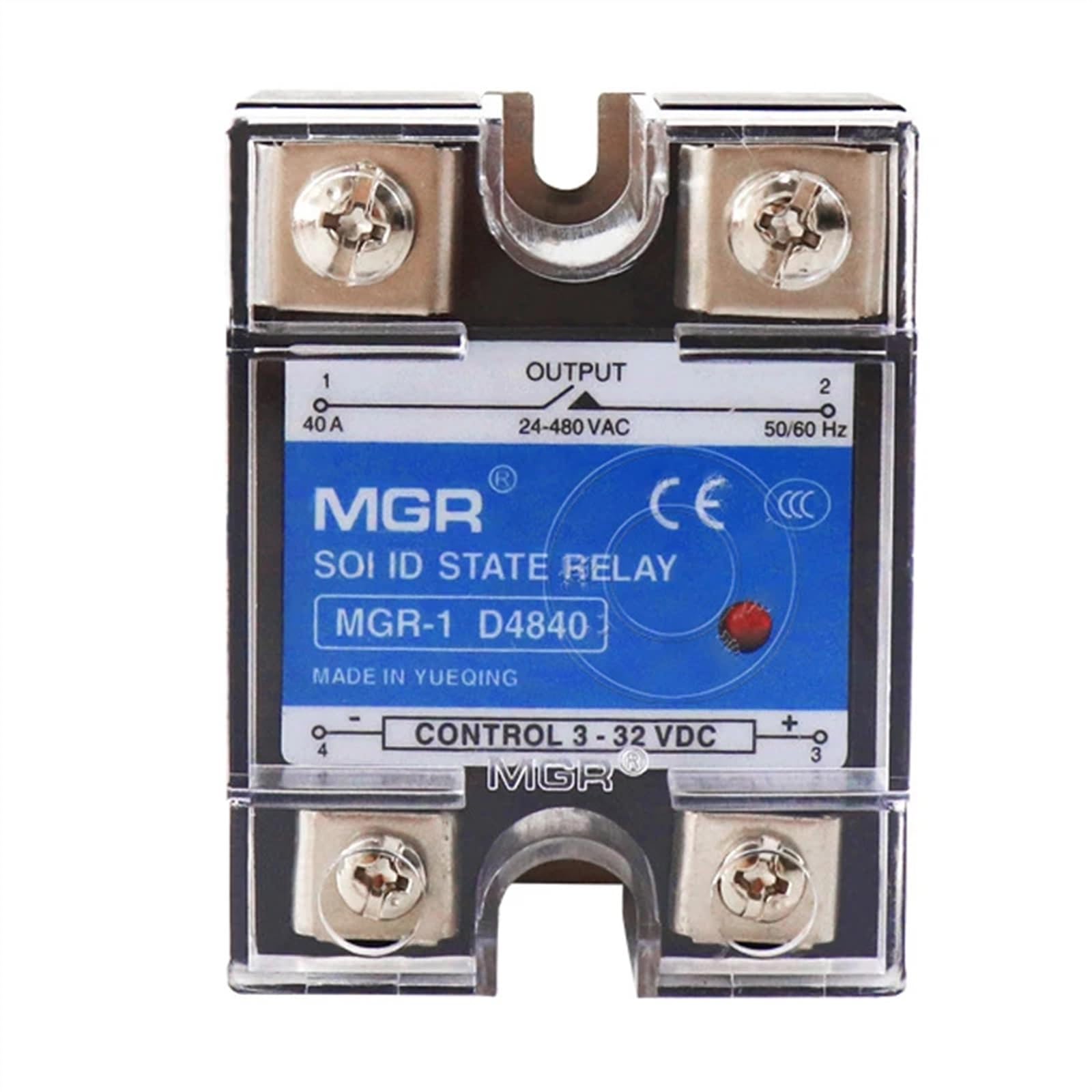 10A 20A 25A 40A 50A 60A 75A 80A 90A 100A 120A 150A Control CC monofásico AC disipador de calor relé T cubierta de plástico relé de estado sólido(Color:150A (DC-AC))