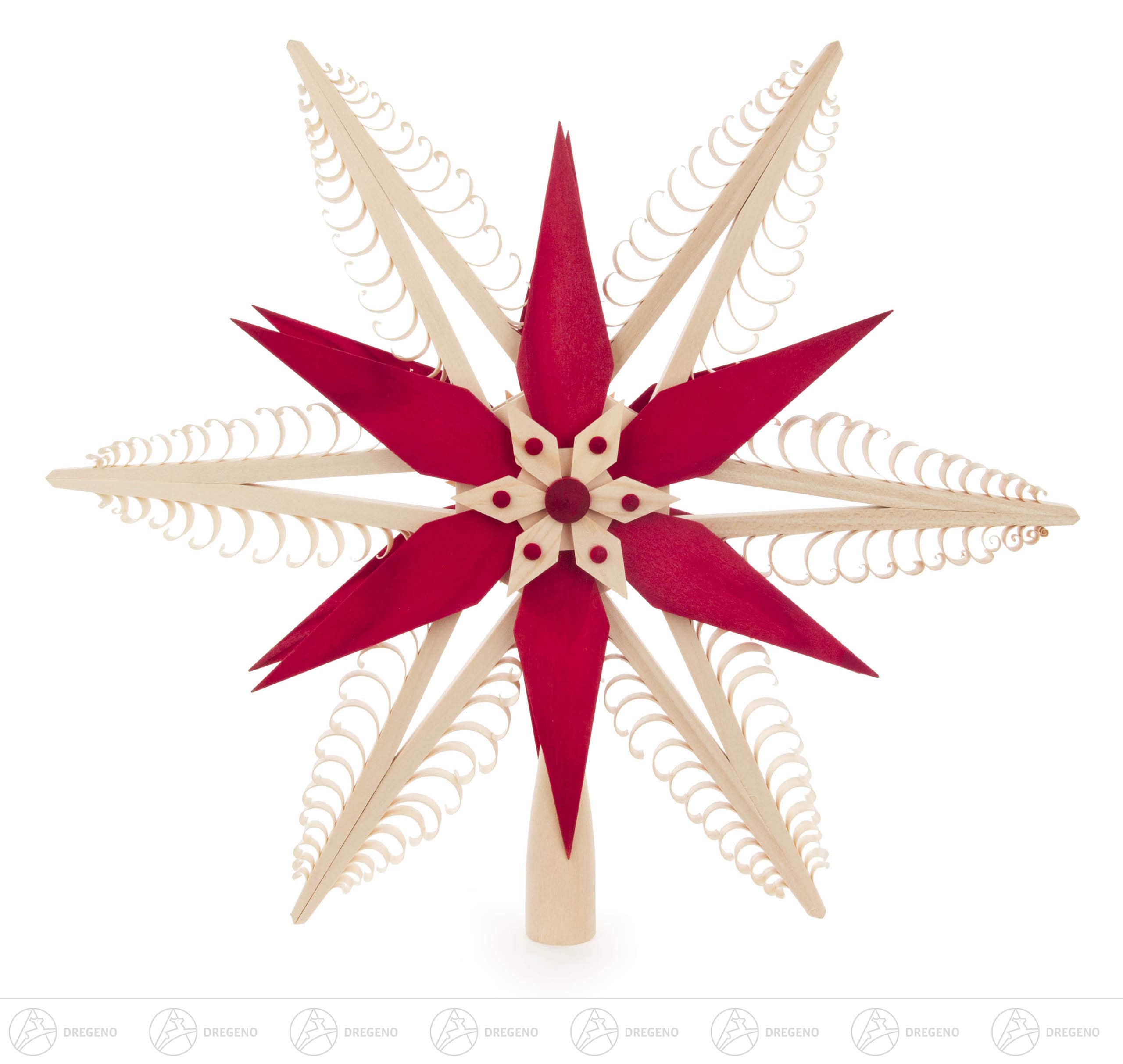 DREGENO Christbaumspitze Spanstern rot/Natur 31 cm Durchmesser