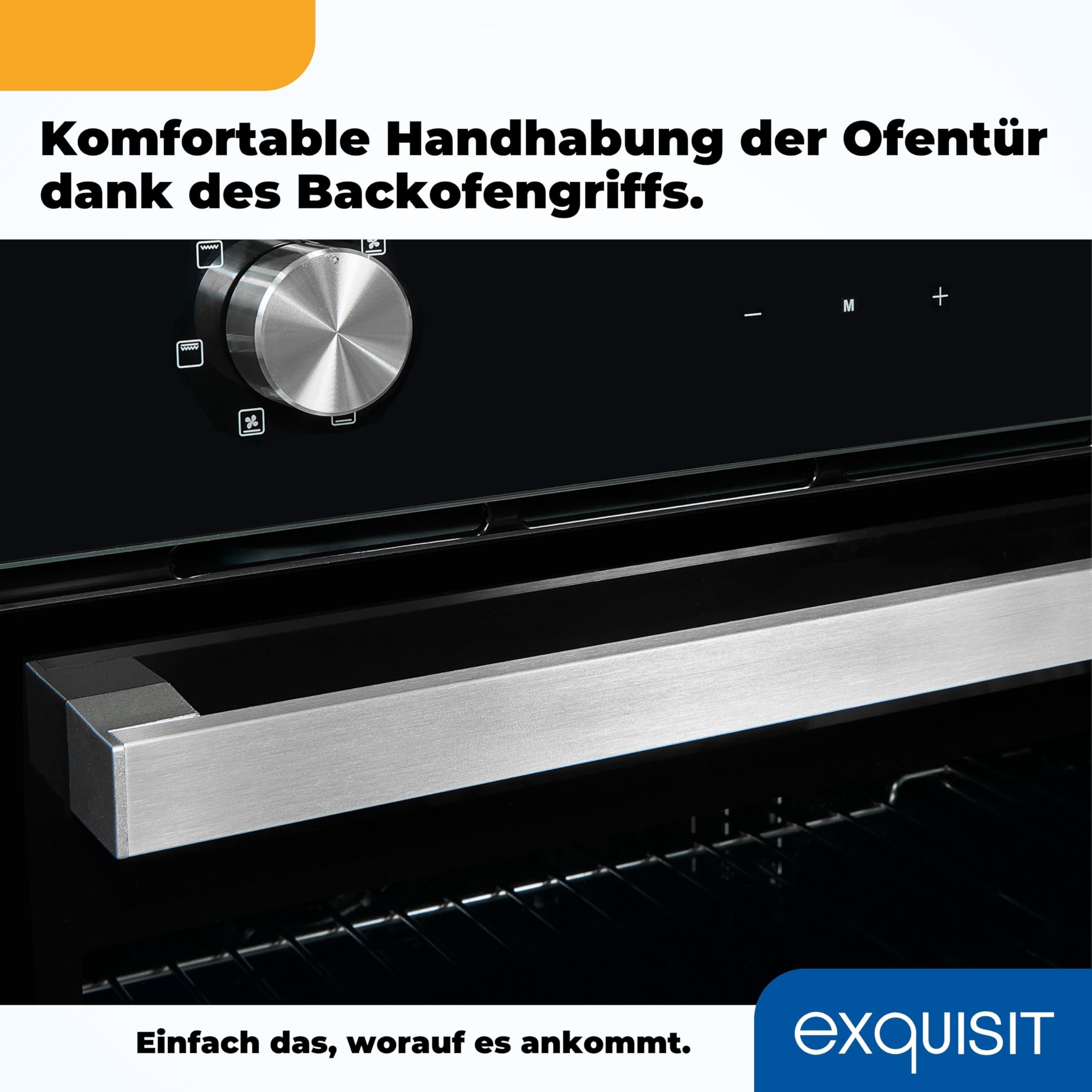 Exquisit EBE 657-2U Einbaubackofen | 59 L Backofenvolumen | Heißluft | Teleskopauszüge | Schwarz