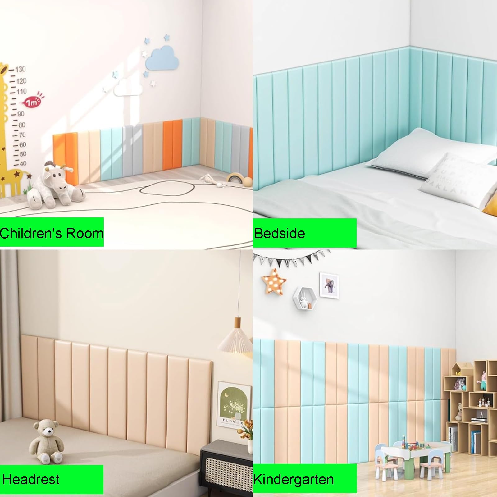 Paneles de Pared tapizados 3D anticolisión, 70 x 23 cm, autoadhesivos para decoración del hogar, Adhesivos de Tatami para dormitorios (Morado UVA, 8 Unidades)