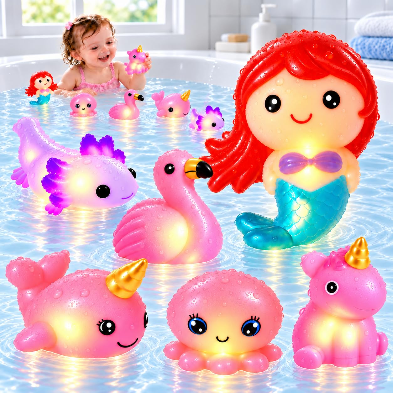 Amazon.com: TOY Life Mermaid Light Up Bath Toys, 6 Pack, Water