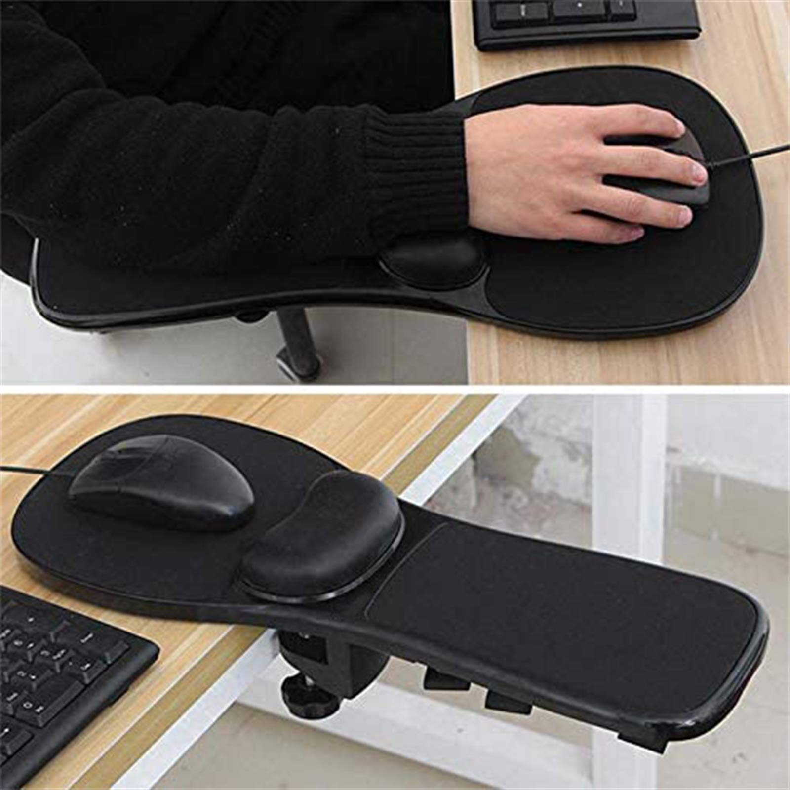 Repose-Bras Réglable Repose-Poignet Support Tapis De Souris pour Soutenir Le Bras Et Le Poignet Lors De L’Utilisation De La Souris D’Ordinateur pour La Maison & Le Bureau S’Attache Au Bureau
