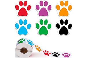500PCS Paw Prints Stickers, 1 Inch Colorful Dog Paw Prints Stickers