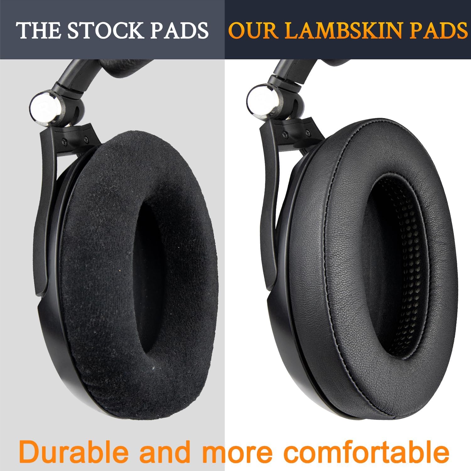 SOULWIT Lambskin Ear Pads for Sennheiser HD599/HD598/SE/CS/SR/HD595/HD569/HD560S/HD558/Game Zero/G4ME Zero, Earpads Cushions for PC37X/PC38X/PC350/PXC350/PXE350/PC360/HD380/HD380 Pro-Black