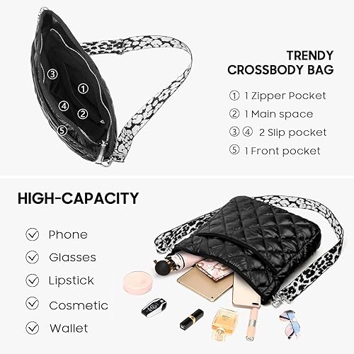 Miniatura 5 de Quilted Crossbody Bags for Women, Unique Pattern Strap Quilted Bag, Crossbody Purses for Women, Quilted Puffer Bag for Women