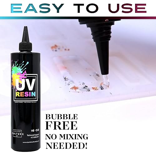 Miniatura 2 de Counter Culture DIY Resina UV transparente, suministros de arte rápido para revestimiento y fundición, ideal para joyas, llaveros, pegamento epoxi