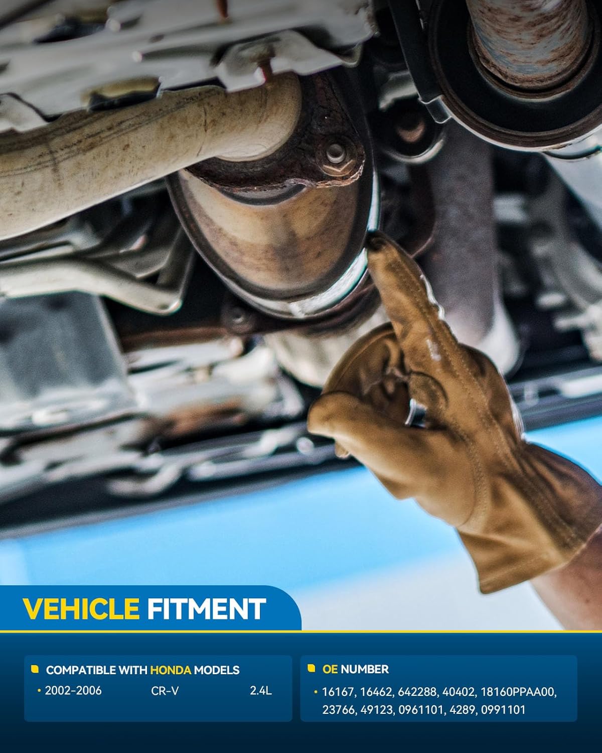 PHILTOP High Flow Catalytic Converter Compatible with Honda CR-V 2.4L 2002 2003 2004 2005 2006 Direct-Fit Catalytic Converter Kit 16462, 16167, 642288, 40402 (EPA Compliant)