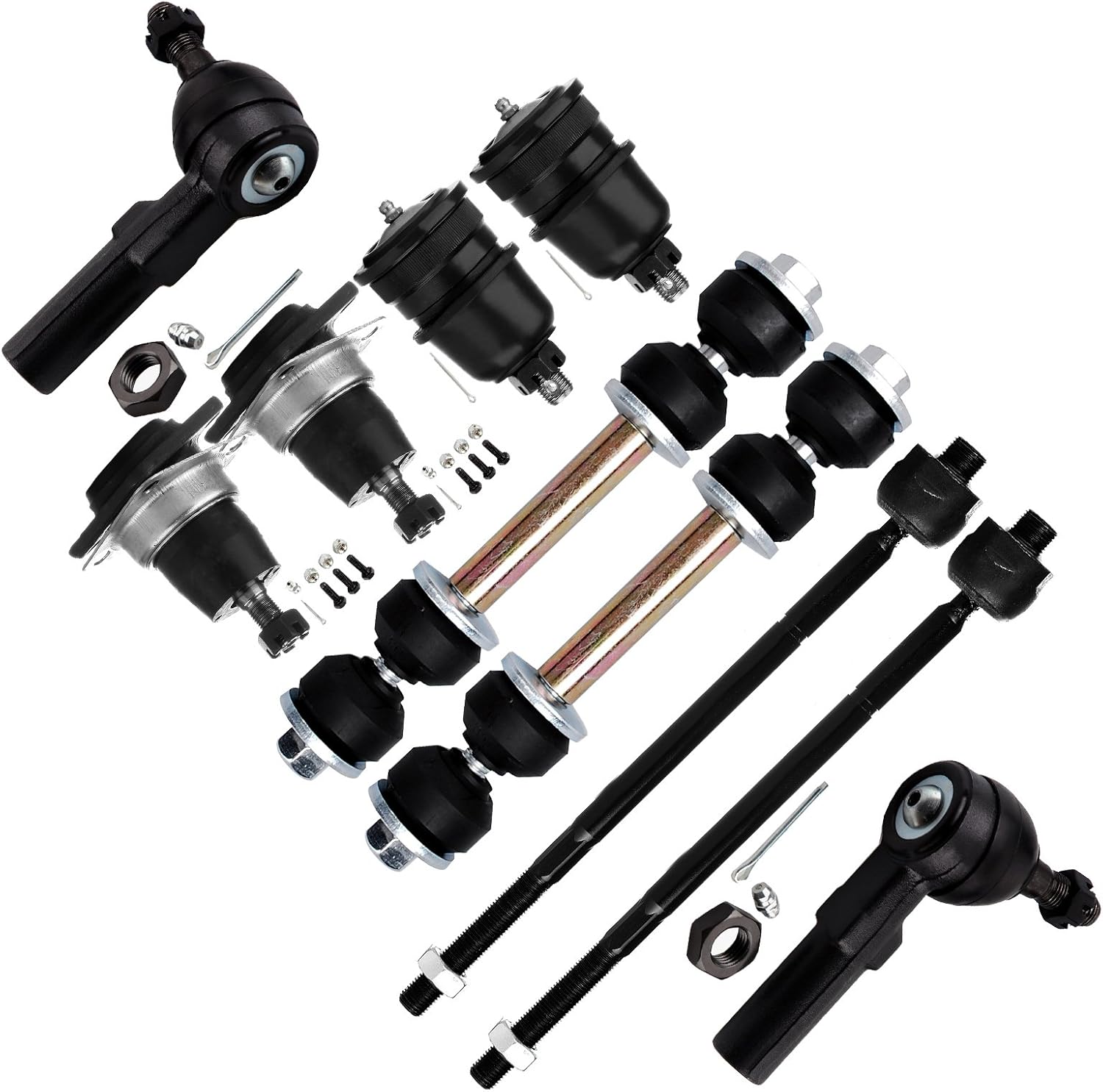SCITOO 10pcs Suspension Kit For 1993-2002 For Chevy Camaro For Pontiac Firebird - With Suspension Parts Upper Lower Ball Joint Sway Bar End Link Inner Outer Tie Rod End