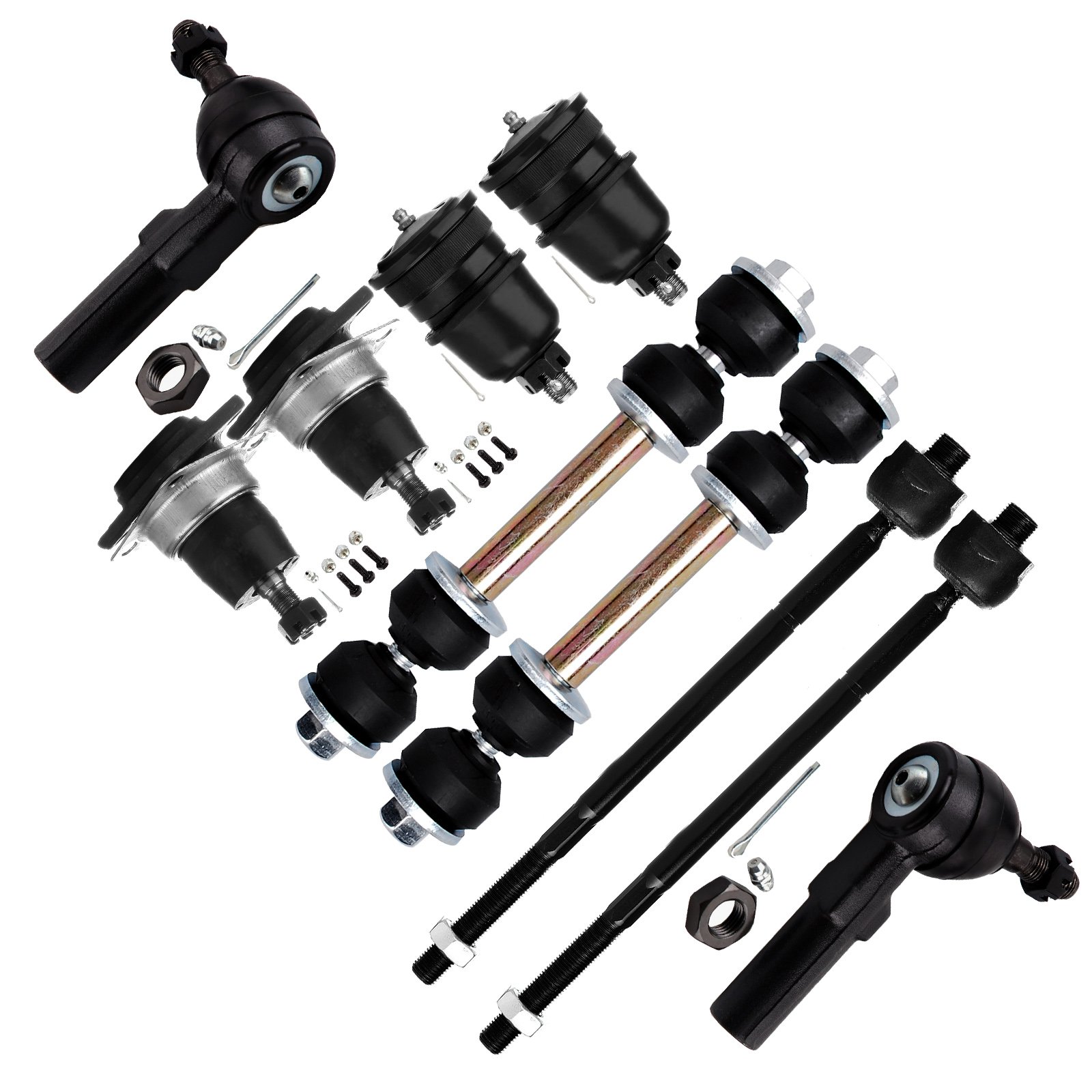 SCITOO 10pcs Suspension Kit For 1993-2002 For Chevy Camaro For Pontiac Firebird - With Suspension Parts Upper Lower Ball Joint Sway Bar End Link Inner Outer Tie Rod End