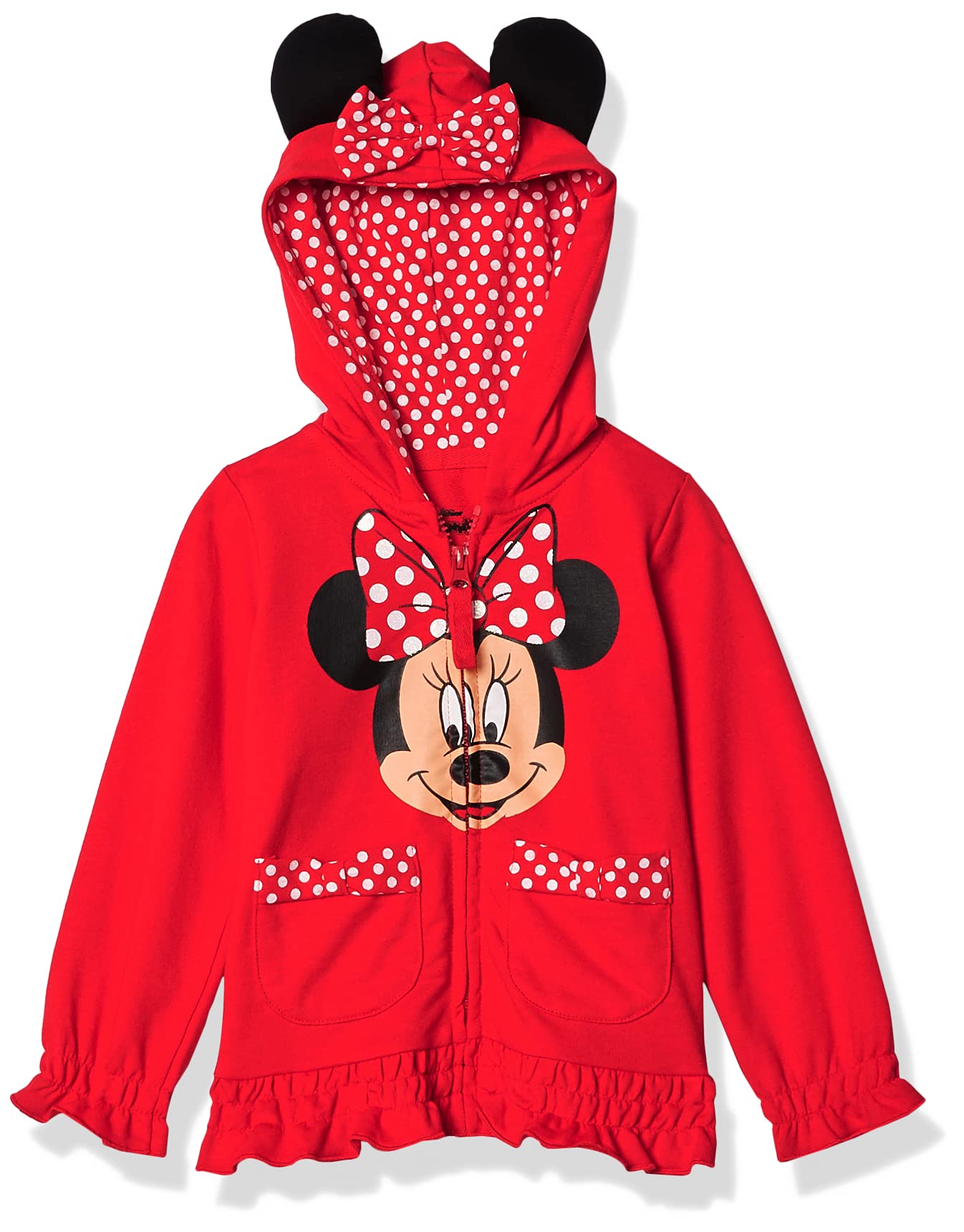 Disney Mädchen Minnie Polka-dot Bow Hoodie Kapuzenpulli