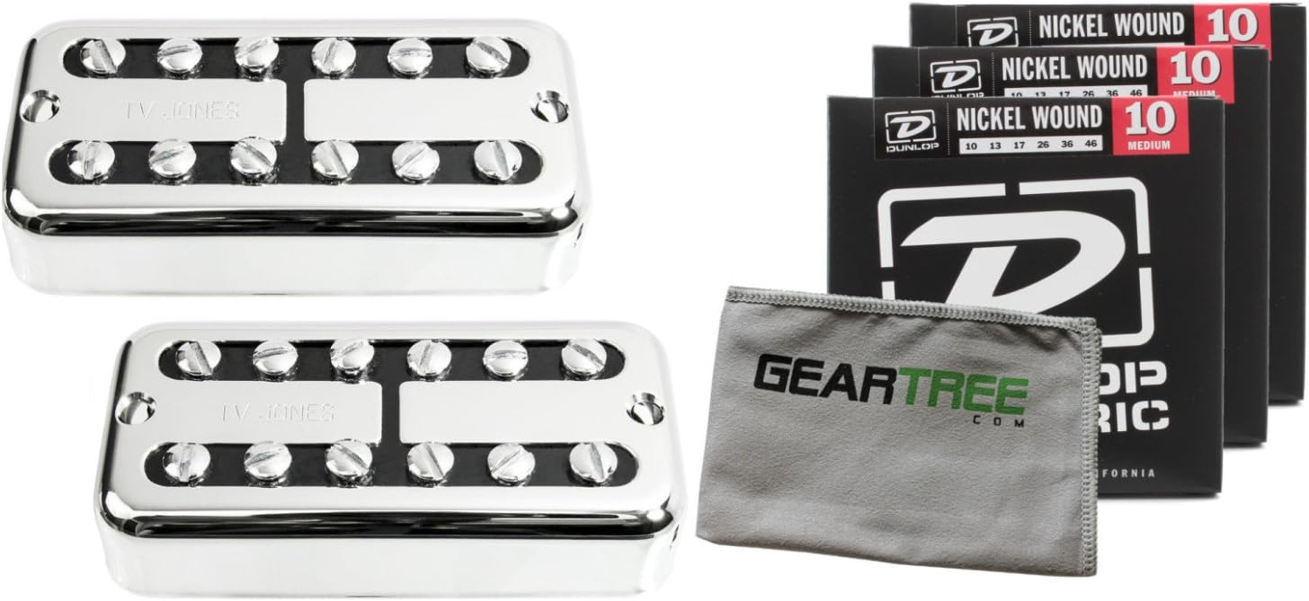 TV Jones PTP-UVCHM Power'Tron Plus Universal Mount Chrome Neck/Bridge Pickup Set