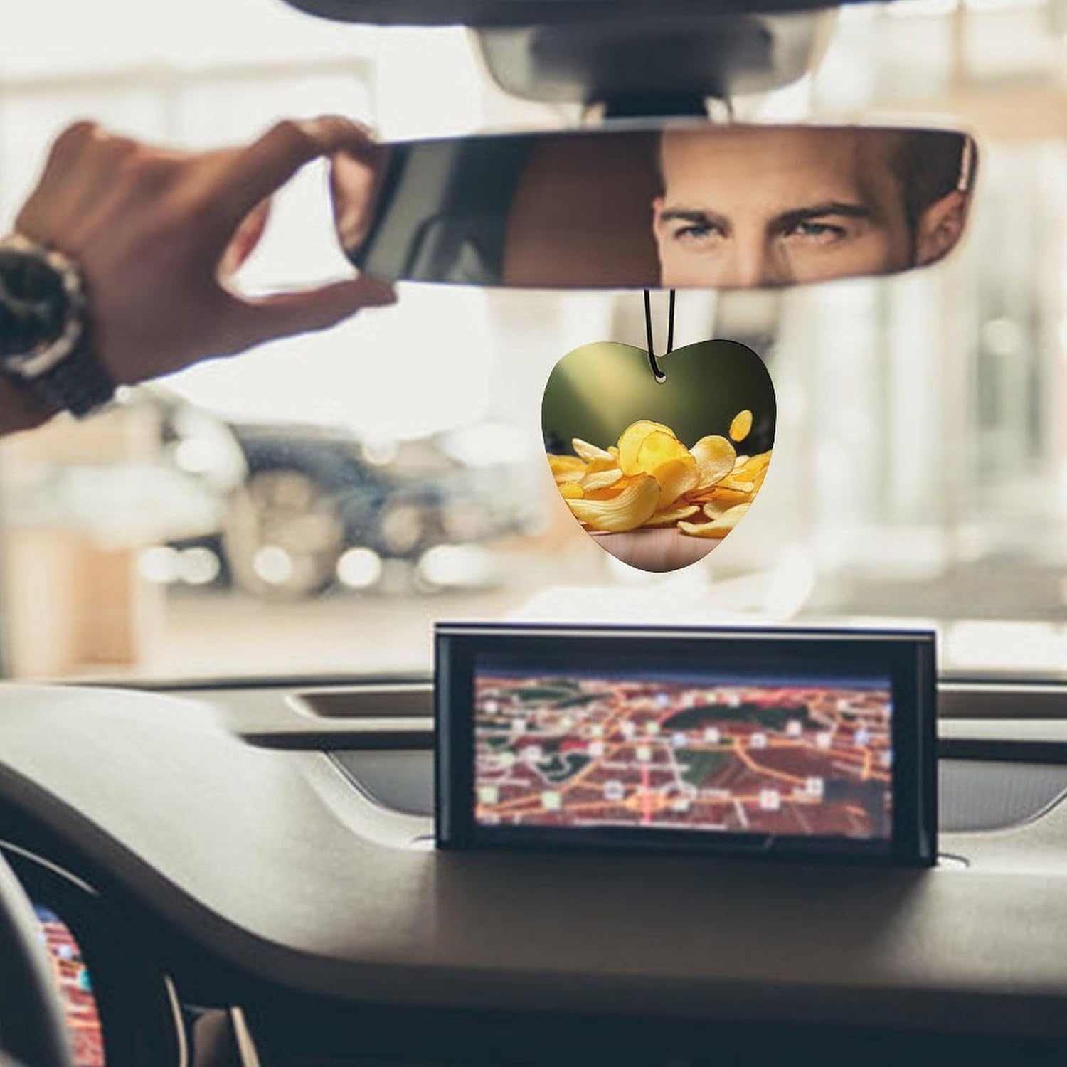 Car Air Fresheners Hanging Long Lasting Car Freshie With Potato Chips Printed Picture