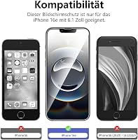 NEW'C iPhone 16e (6,1") Edzett Üveg Kijelzővédő - 3 db-os Csomag, 9H Keménység, Karcálló, Buborékmentes, Ultra Átlátszó, 0,33 mm 2