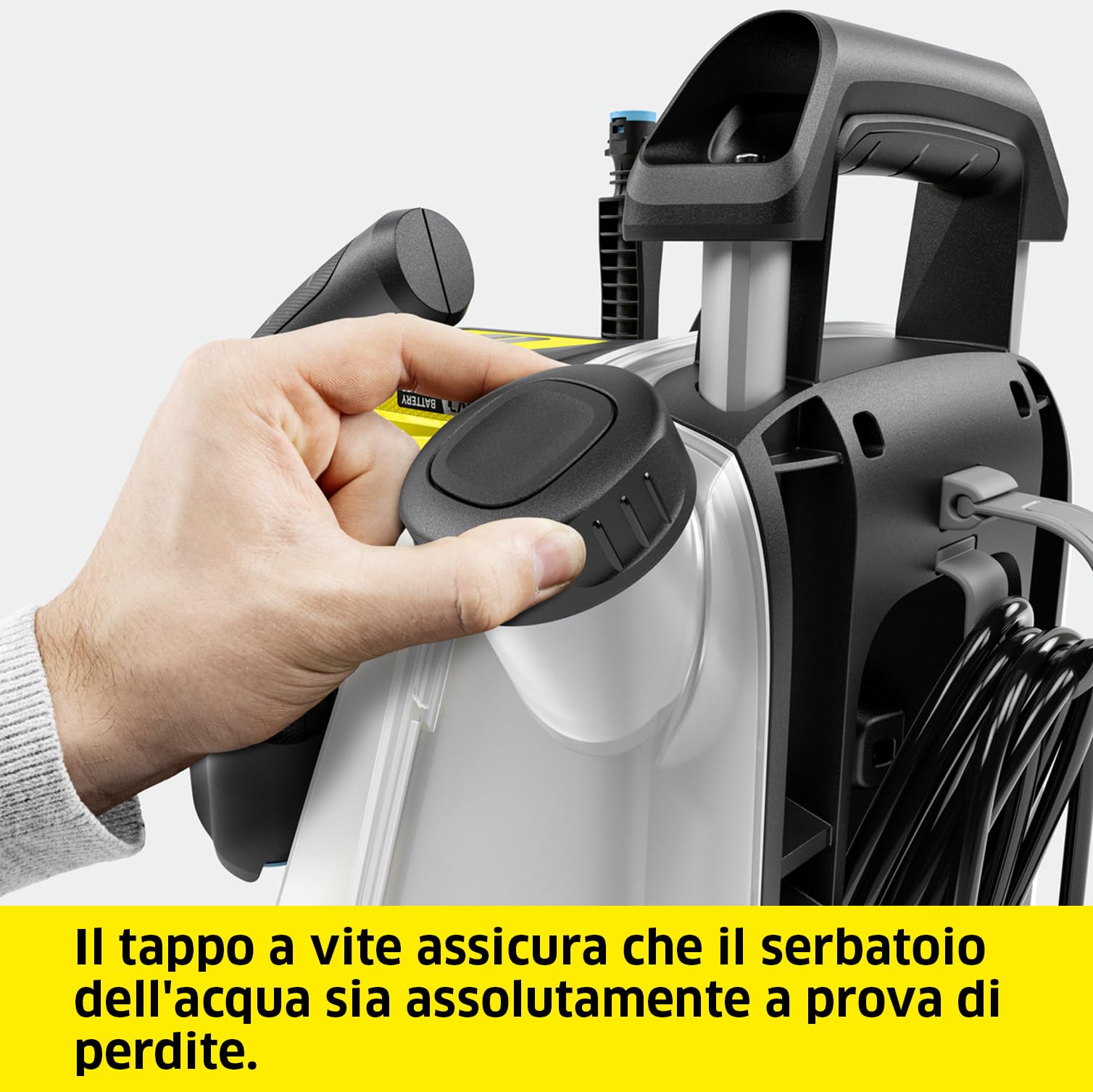 Kärcher Trolley serbatoio d'acqua mobile WT 12l, con grandi ruote e manico telescopico, completamente impermeabile, accessorio originale per idropulitrice a batteria a media pressione Kärcher OC 6-18