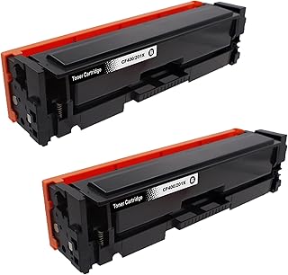 PrinterPro™ Compatible Replacement for HP 201X Toner Cartridge CF400X CF401X CF402X CF403X High Yield of HP 201A CF400A CF401A CF402A CF403A - HP Color Laserjet Pro M252dw M252n MFP M277dw M277n (2 Black)