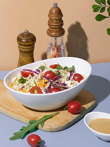 Miniatura 4 de Lifver conjunto de recipientes de porcelana para sopa/ensalada, en blanco natural, Set de 4