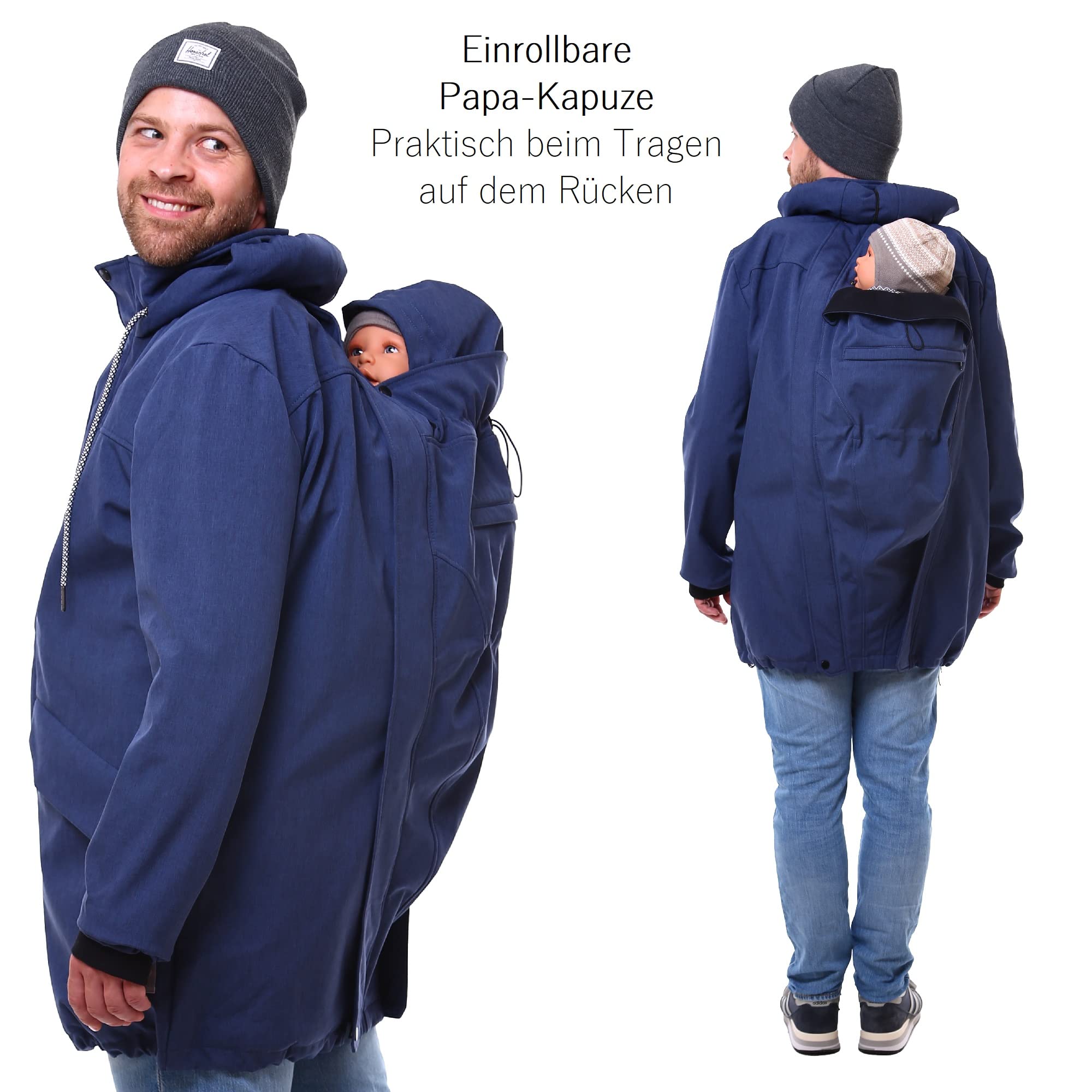 Viva la Mama - Männertragejacke aus Softshell zum Vorn- und Rückentragen PROTECTIS