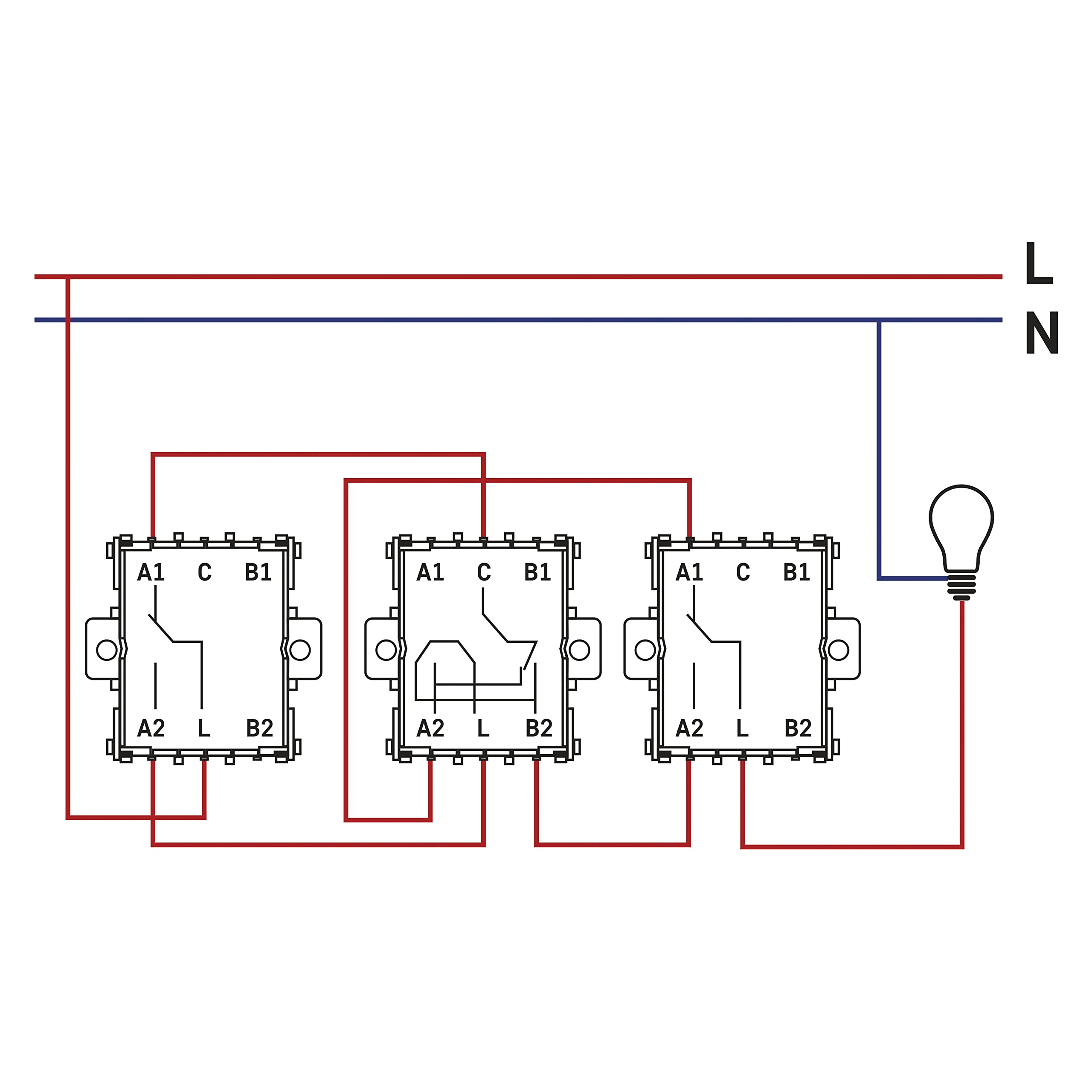 EMOS A6100.2 przełącznik krzyżowy w kolorze białym (błyszczący), z kołyską, 250 V~/10 AX, tworzywo sztuczne, bez puszki podtynkowej, klasa ochrony IP20 do wnętrz