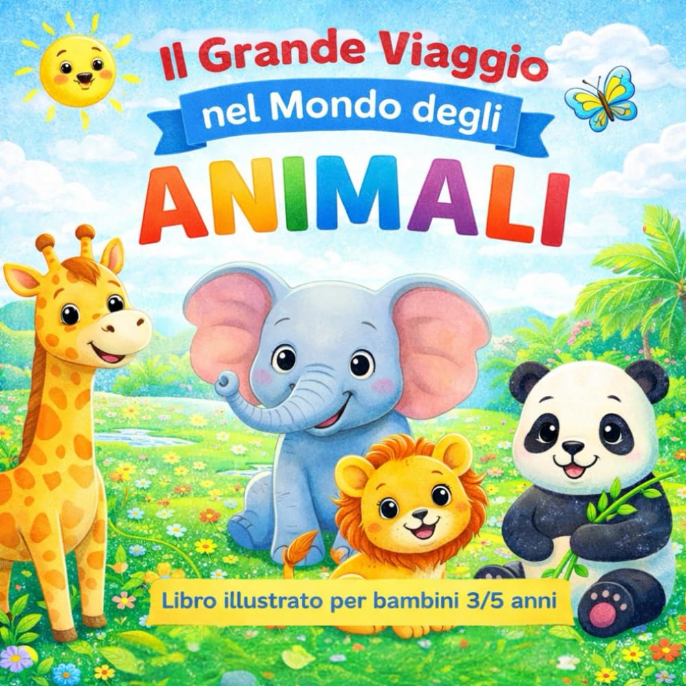 Il grande viaggio nel mondo degli animali: Un libro illustrato per bambini dai 3 ai 5 anni
