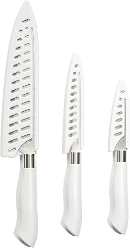 Miniatura 4 de DURA LIVING EcoCut - Juego de cuchillos de cocina de 3 piezas, cuchillas de acero inoxidable de alto carbono, asas ergonómicas sostenibles,