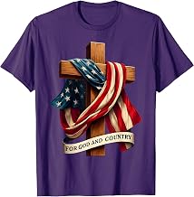 for God and Country Cross Christian Patriotic Jesus Lovers T-Shirt