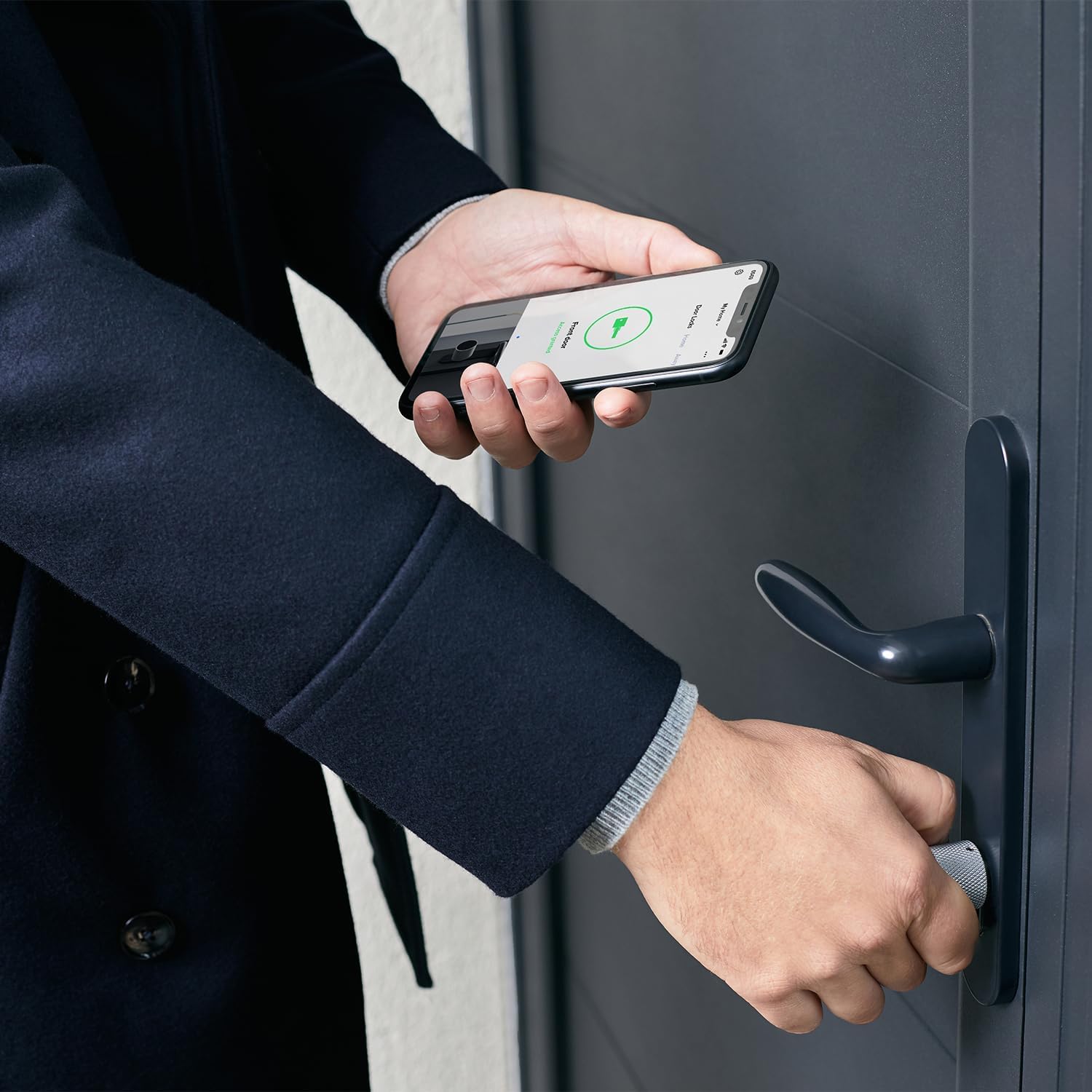 Netatmo Doorlock Smartes Türschloss und Schlüssel, Zugang per Smartphone oder gesichertes NFC, Teilen Sie den Zugang mit Ihren Gästen, verschlüsseltes BLE Bluetooth, NDL-EC