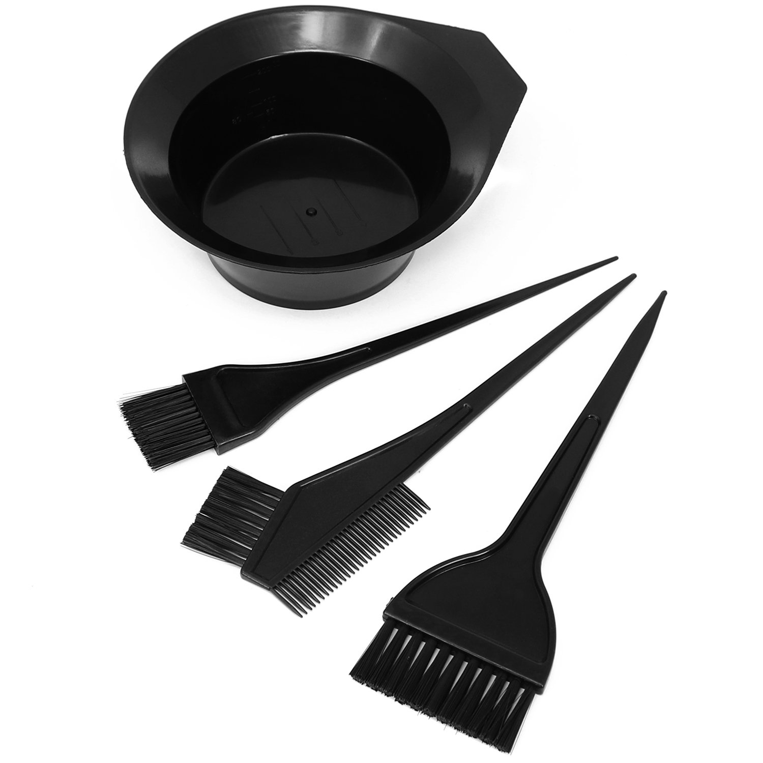 COM-FOUR® 8-czesciowy zestaw do koloryzacji wlosów z róznymi pedzlami i czarna miseczka koloryzujaca, zestaw do mieszania srodków koloryzujacych do wlosów (Zestaw do farbowania wlosów - 08 sztuk)