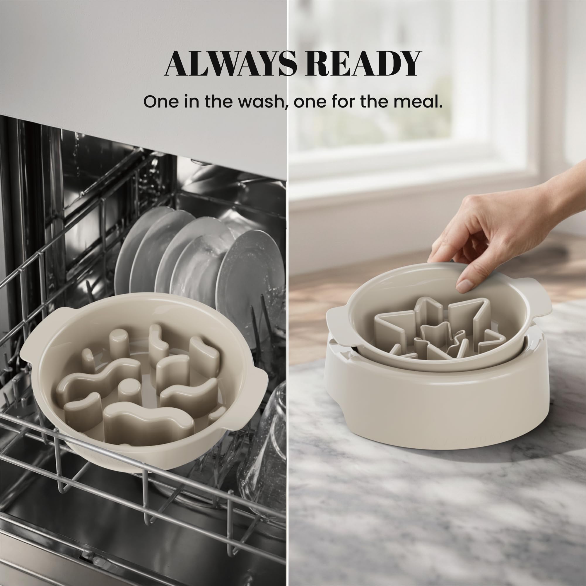 AVERYDAY Juego de 3 cuencos de alimentación lenta para perros, cuencos intercambiables con peso, cuenco de alimentación antideslizante para comida húmeda, seca y cruda para perros, plato profundo de