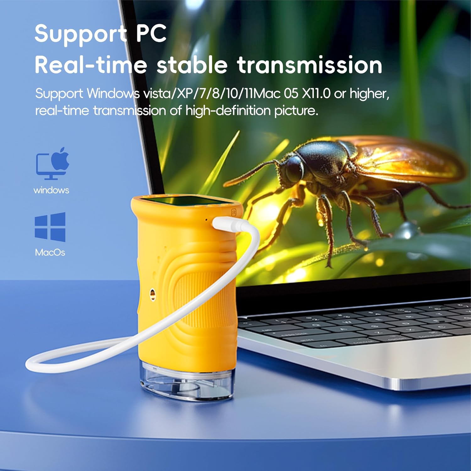 Microscope for Kids - 1000X Kids Handheld Pocket Microscope with 4K IPS Screen, Portable Photo Video Education Miniscope for Birthday for Children Ages 3-8 Boys Girls Toys - Image 6