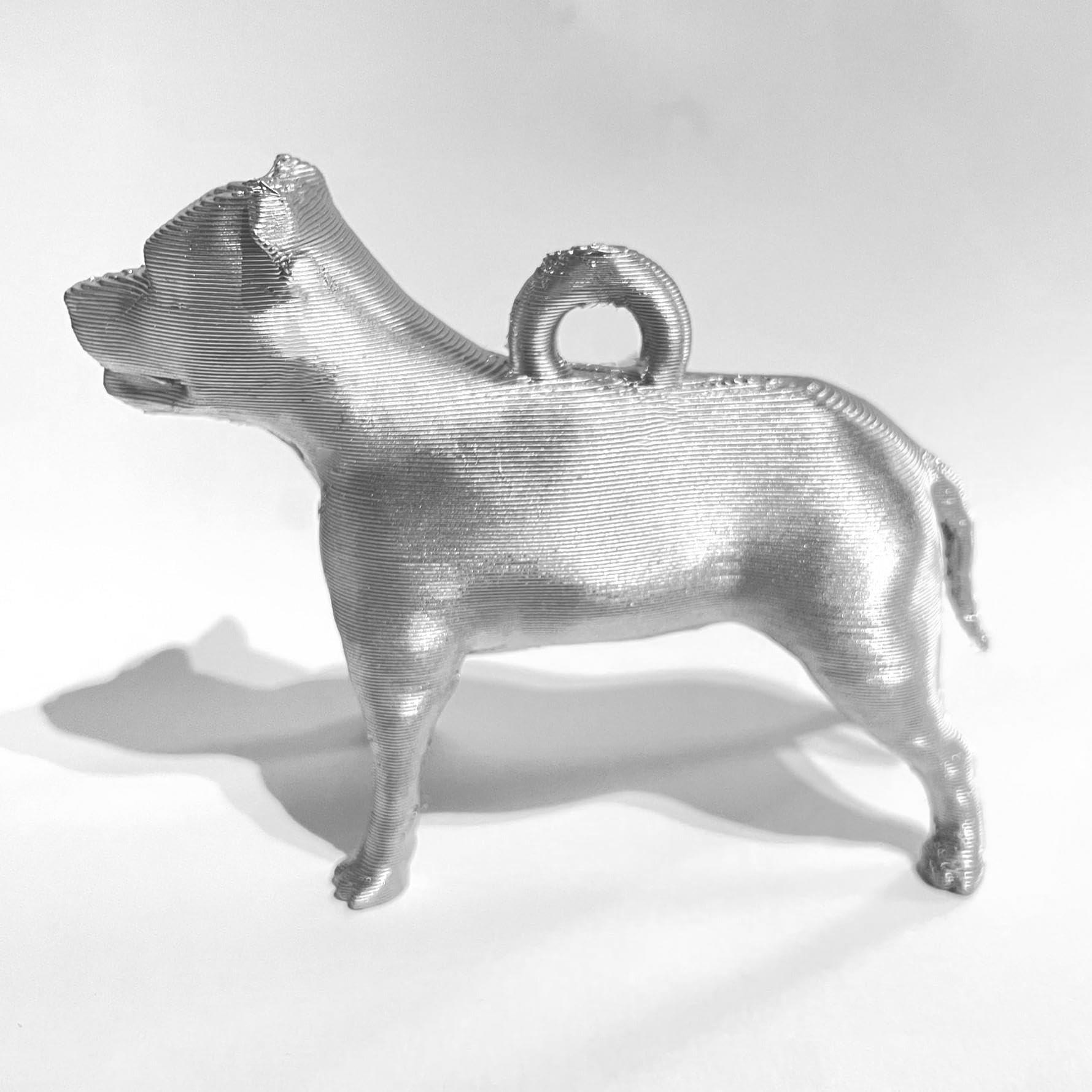 3D Cabin Silver Staffordshire Bull Terrier Dog Christmas Tree Bauble Decoration Ornament For Xmas Noel