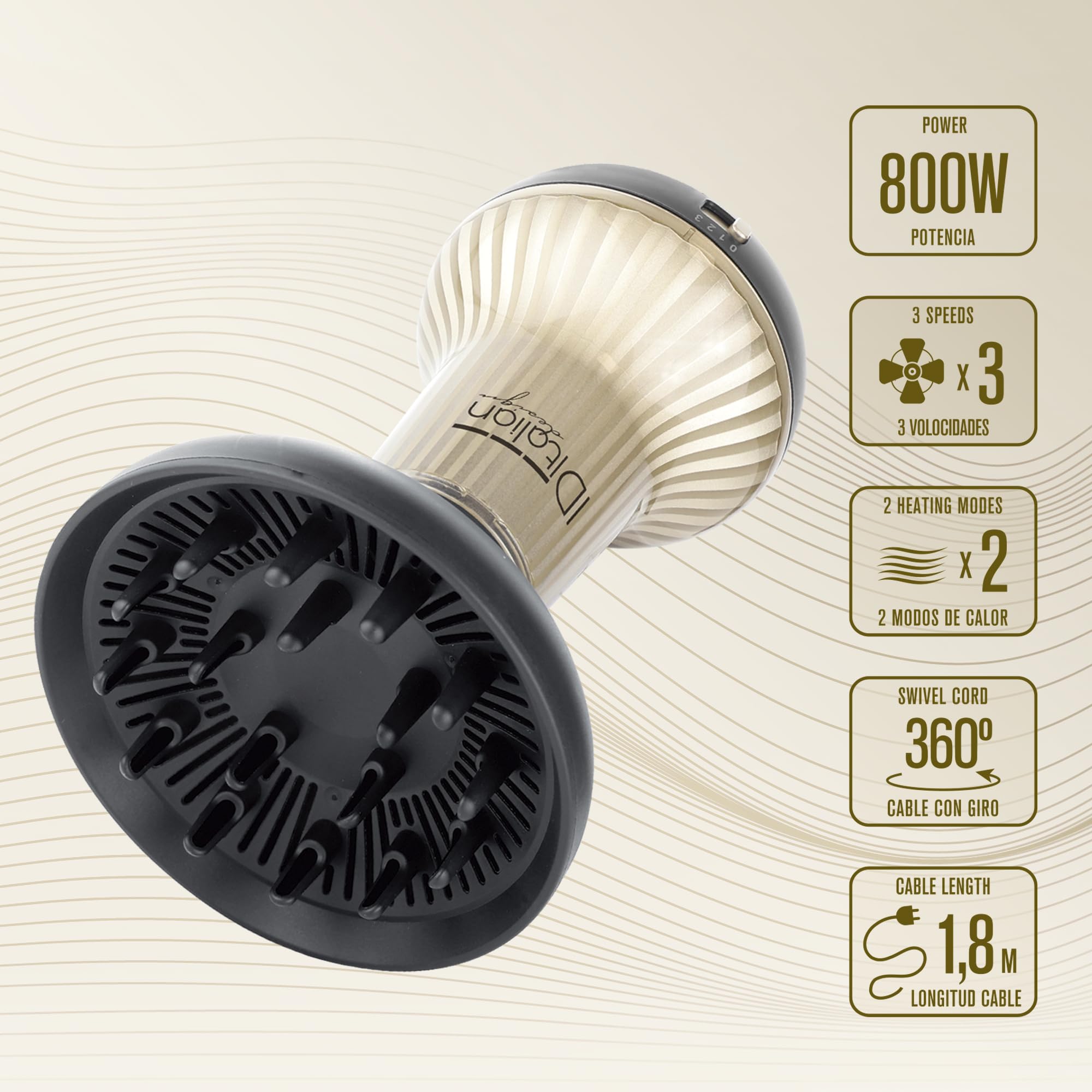 Secador Difusor Master Ion-Difuss 800 Italian Design Ligero