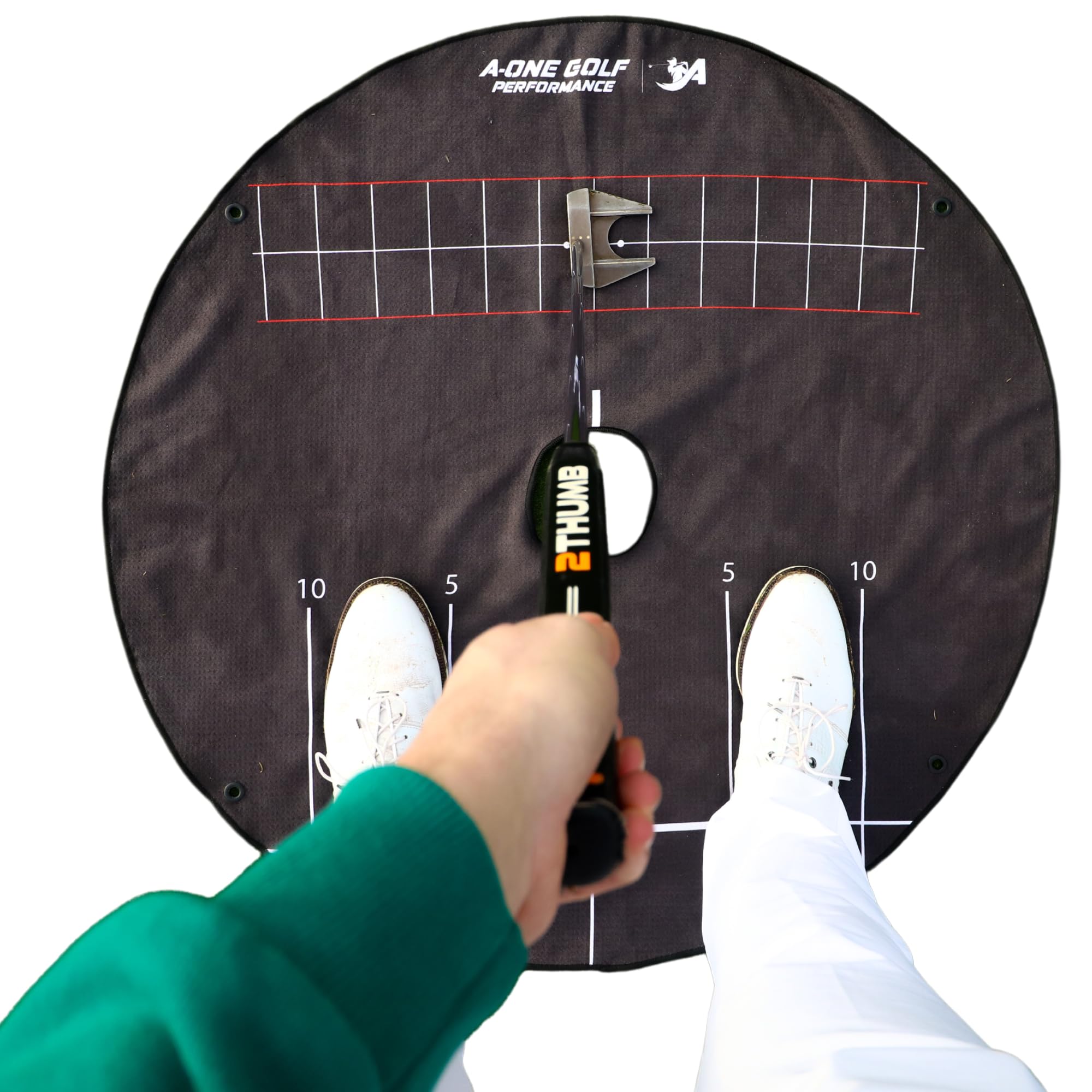 APEX GOLF PERFORMANCE A-ONE Golf Mat, Black, Synthetic Turf, Golf Practice Towel