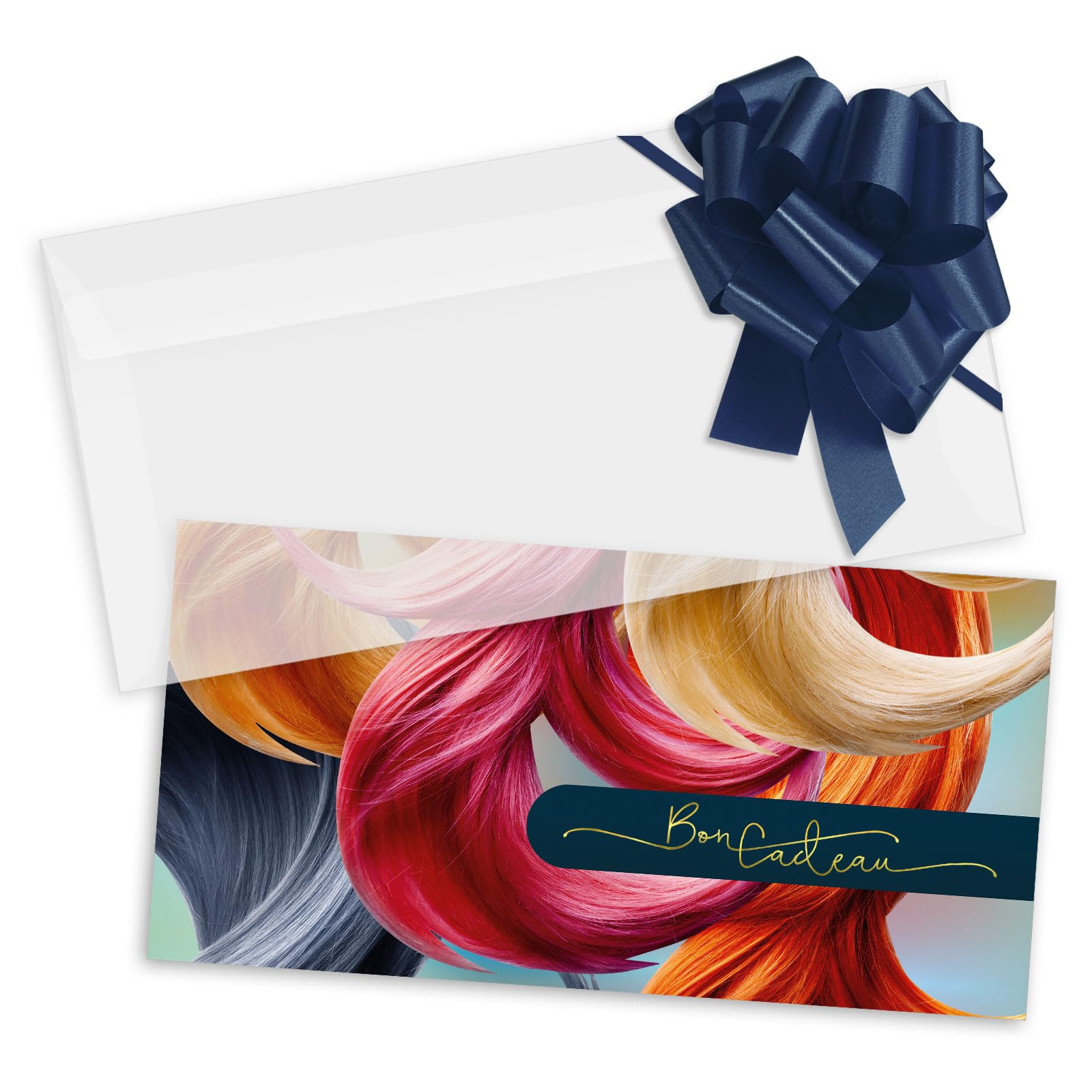 POS BON - 100 formulaires pour créer vos propres bons cadeaux avec enveloppe/nœuds ruban pour des salons de coiffure K9285F-2-100