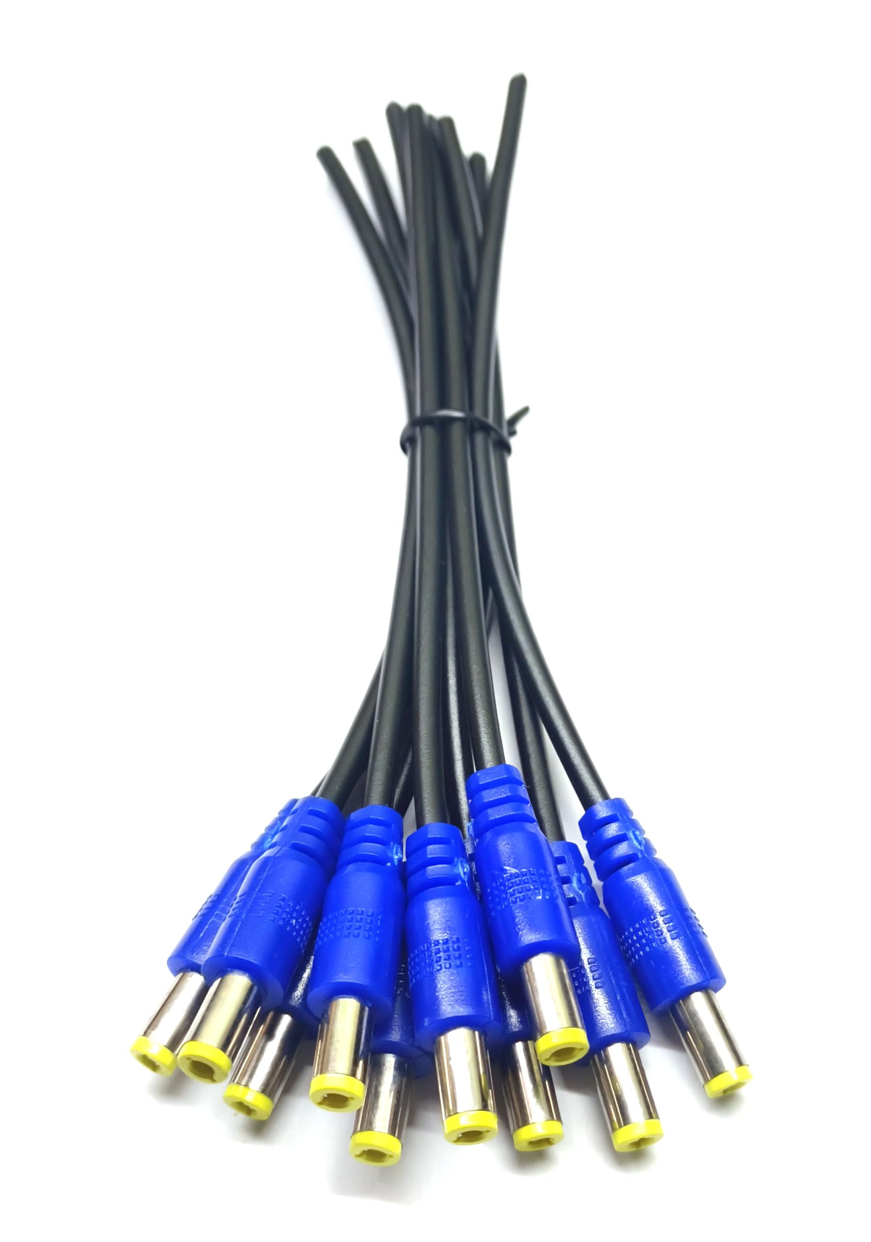 TAAPSEE DC Power Male Cable Wire Connector for CCTV Security Camera and Lighting Power Adapter(2.1mm x 5.5mm) (Blue, 5)