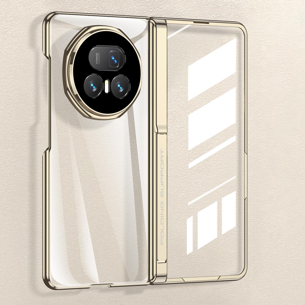 COQUE Custodia per telefono Honor Magic V5 con pellicola anti-Peep, guscio di copertura pieghevole in stile Supercar, custodia trasparente per Honor Magic V5-Oro
